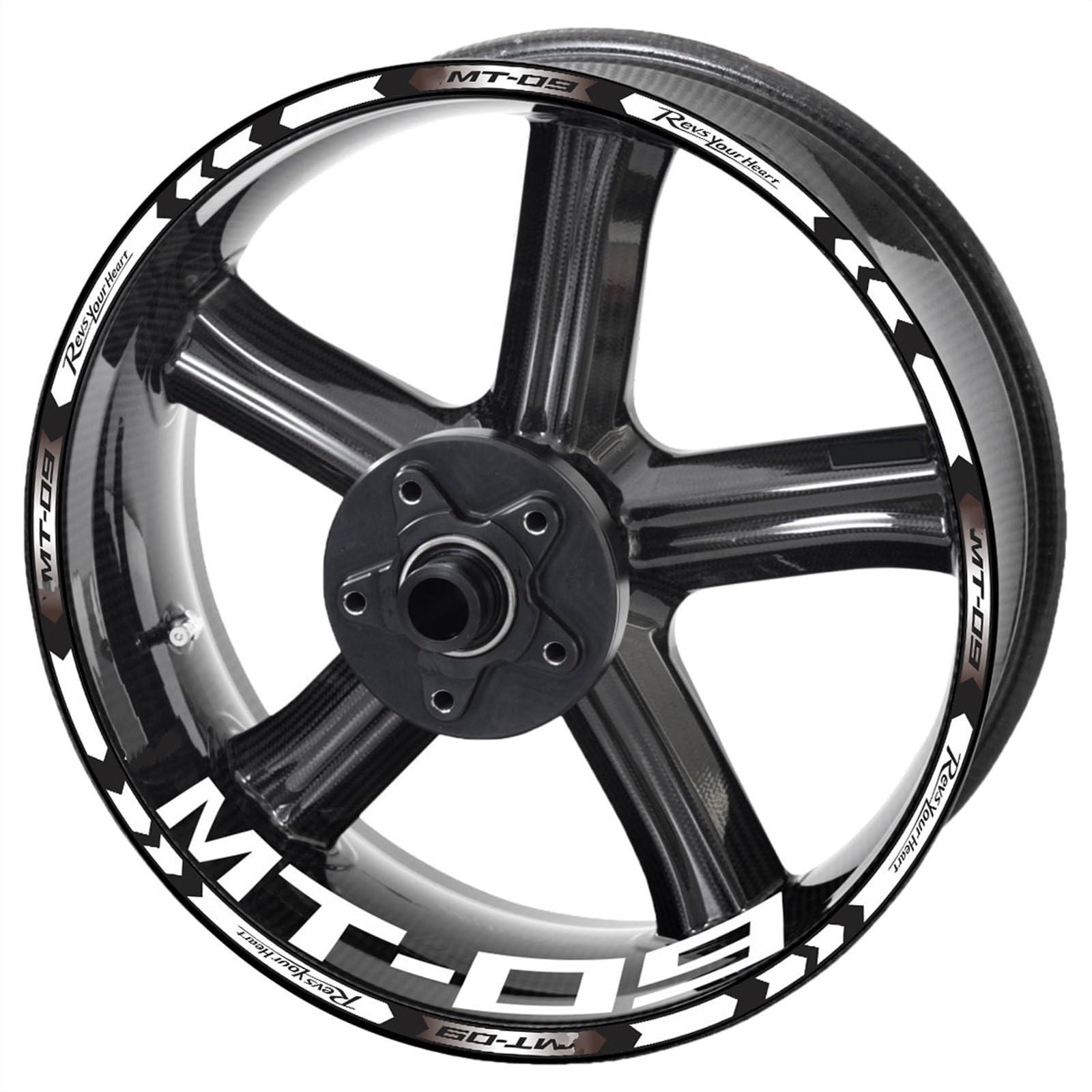 Reflective Motorcycle Mt09 Wheel Sticker Rim Decal Kit for Yamaha Mt 09 Sp 2020 2021(Color5)
