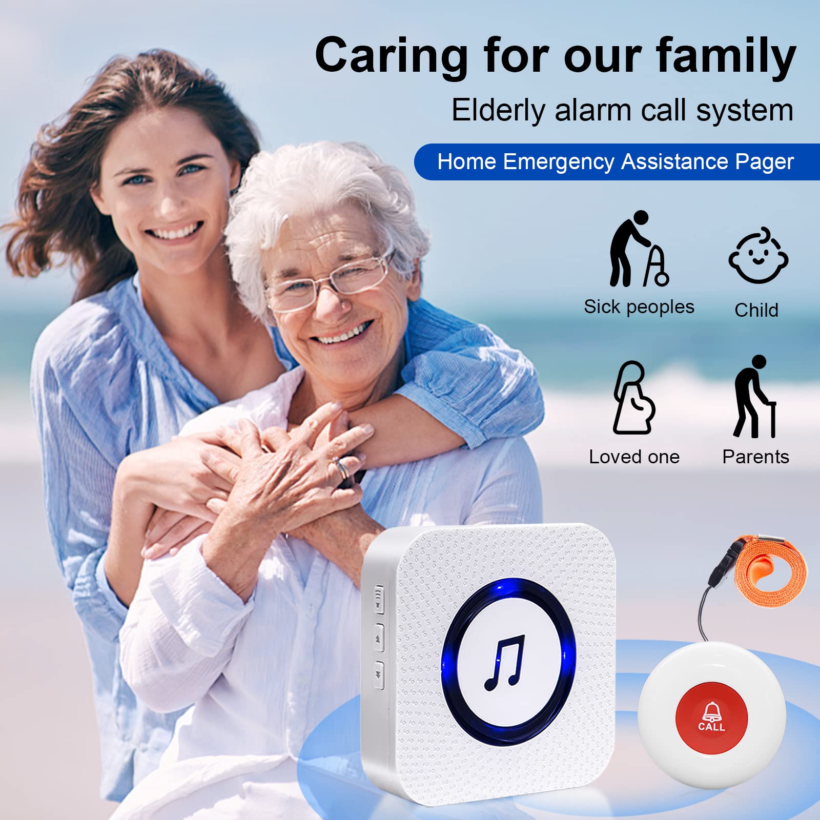 Buy Call Bell for Elderly/Call Alarm/Emergency Pager/Panic Button/Home