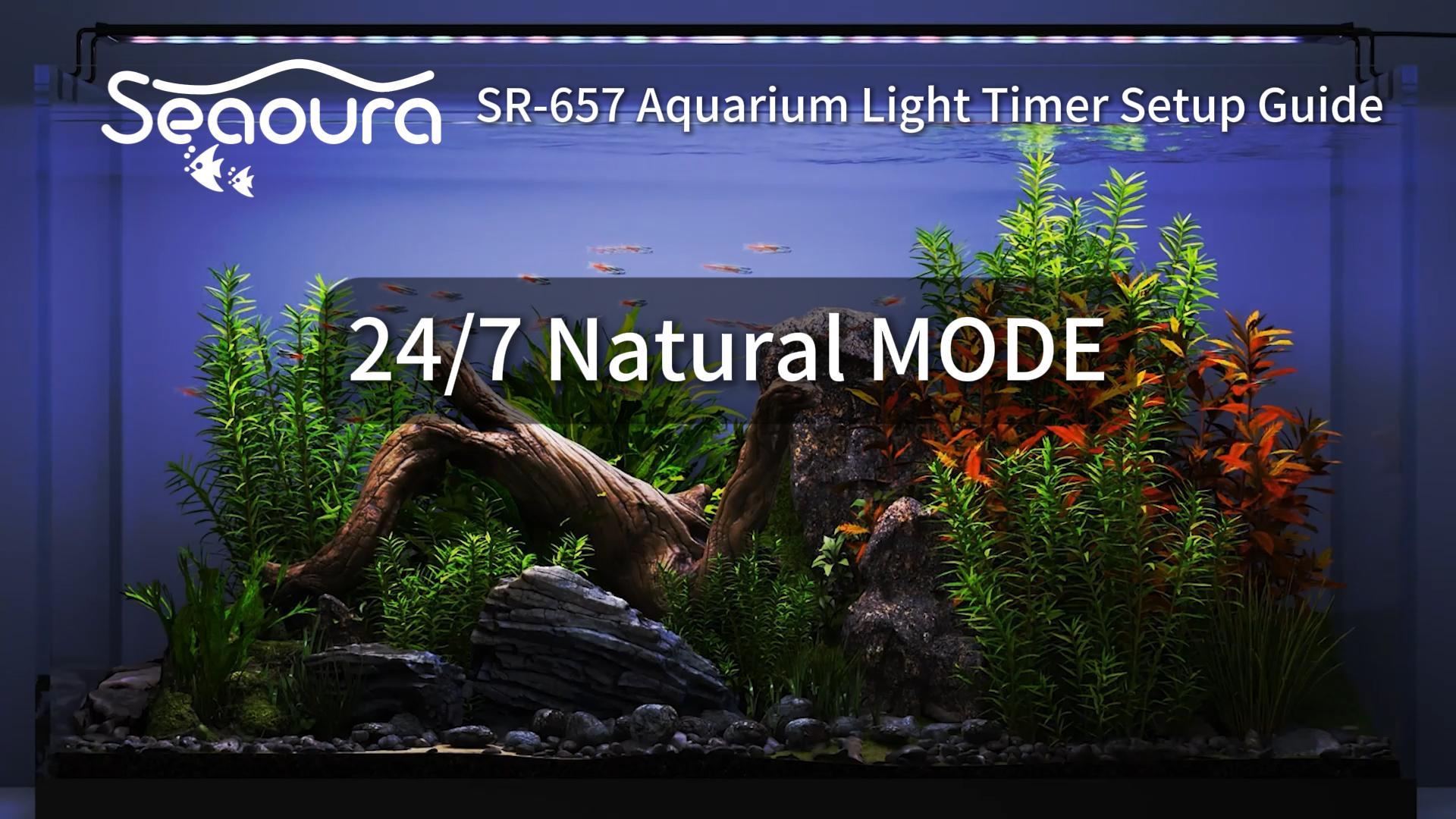 Image of SEAOURA LED Aquarium Light, 24 /7 Custom Timer, Power-Off Memory,7-Row LED 18-24in Full Spectrum Fish Tank Light, 8 Colors, 20 Brightness, Day&Night Cycle, Adjustable Mount for Freshwater Plant Growth