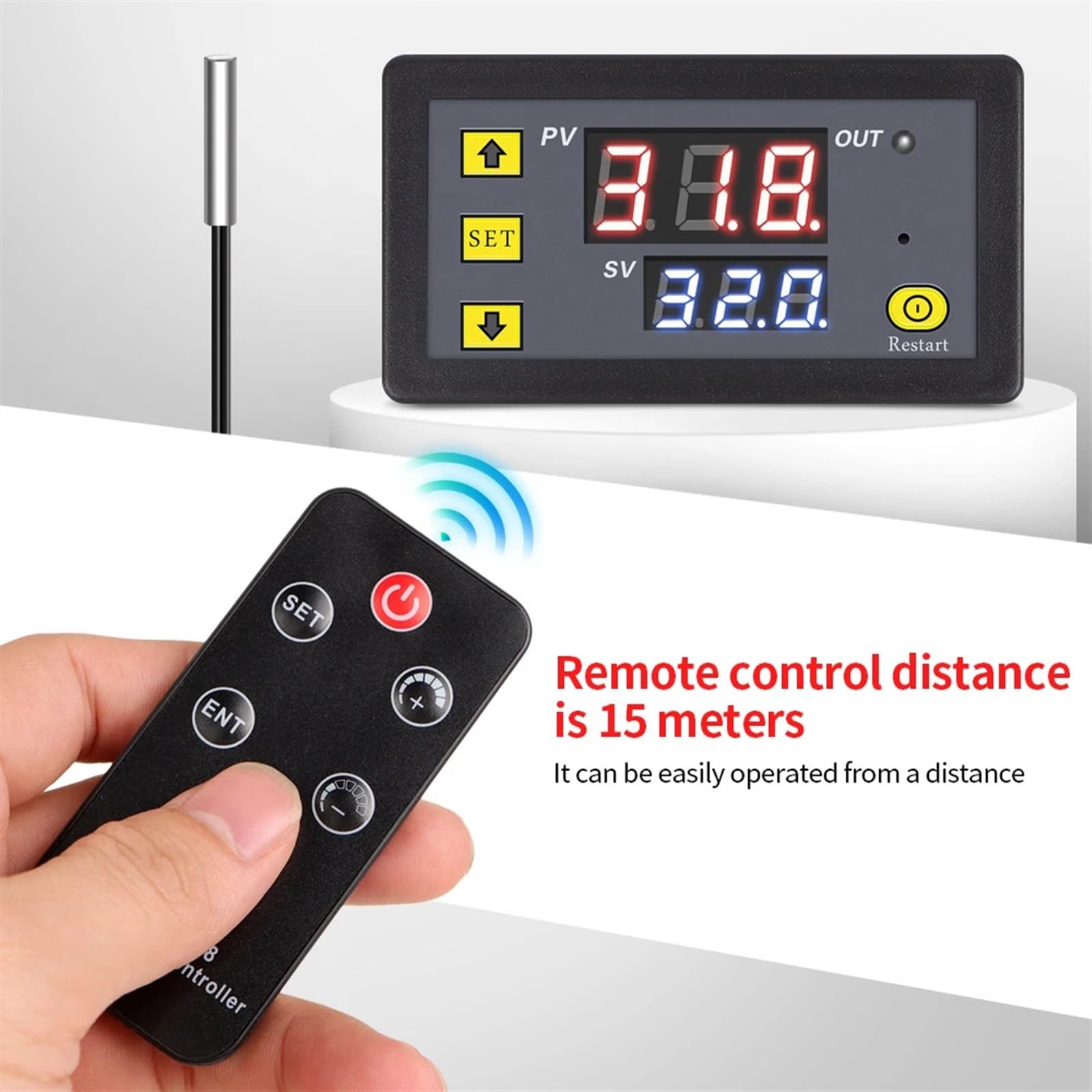 Regolatore di temperatura digitale for telecomando Regolatore termostato DC12V Sensore NTC for frigorifero Congelatore interno ZFX-W1608