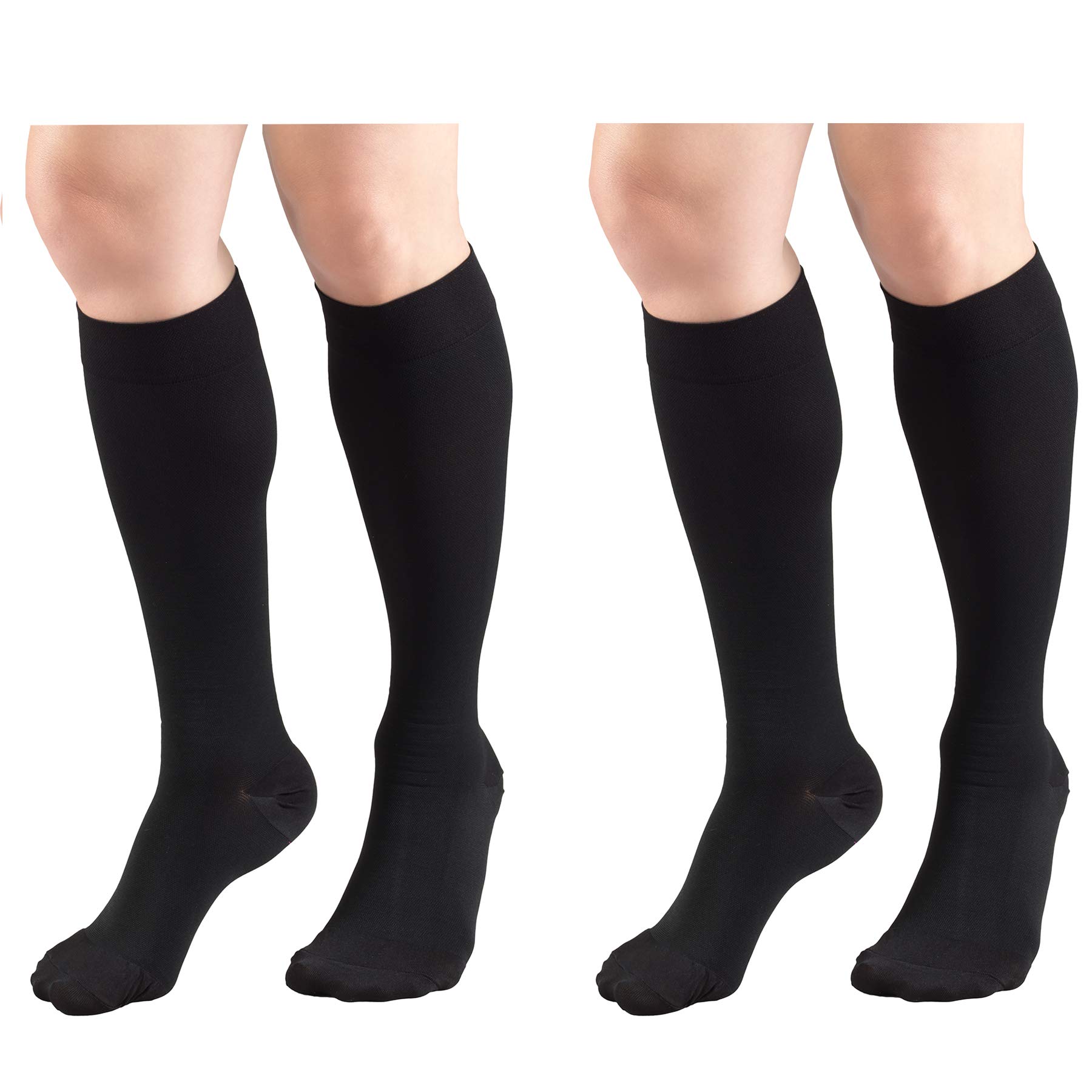 Truform 30-40 mmHg Compression Stockings for Men and Women, Knee High Length, Closed Toe