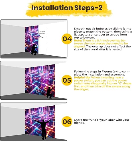 Miniatura 5 de Murales de pared de lienzo geométricos autoadhesivos de los años 80 de neón retro Synthwave 3D, líneas brillantes, papel tapiz de pared para