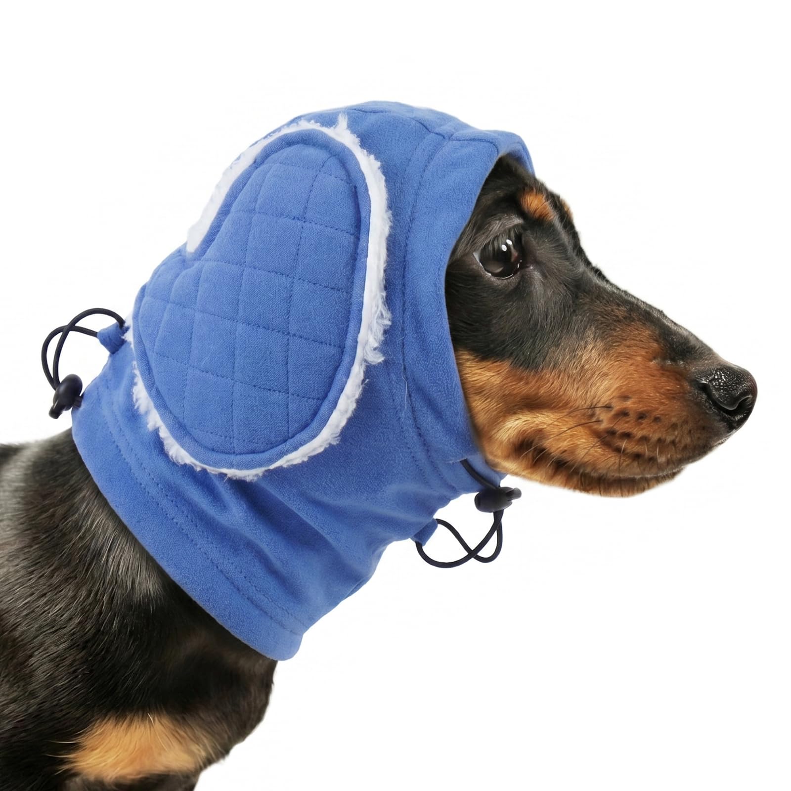 Dog Ear Cover for Eating, Keeps Long Ears Out of Food & Water, Soft Ear Protector for Dogs, Reduces Noise Slightly, Warm & Comfortable Anti-Scratch Design for Small & Medium Breeds, Blue M
