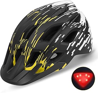 Bicycle Helmet Adult Bicycle Helmet Men & Women, Lightweight Bicycle Helmet with LED Light, Cycling Helmet, Trekking, City & Road Bike Helmets 57-62 cm