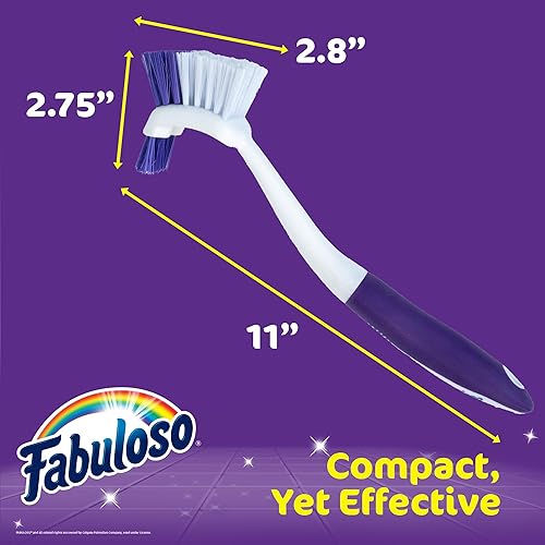 Miniatura 8 de Fabuloso Cepillo para azulejos con limpiador de manchas  Cepillo de limpieza de baño con cerdas medianas, limpiador de ducha y agujero para colgar