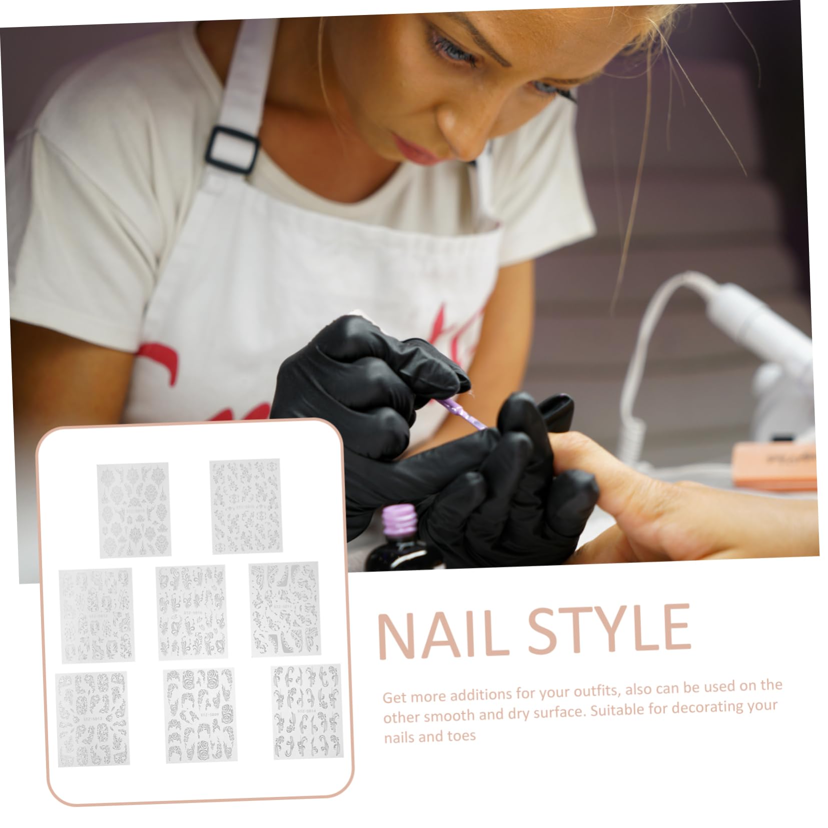 5 Set Adesivi Per Unghie Embossed Nail Art Stickers Per Unghie E Dita Per Eventi E Feste Facili Applicare E Rimuovere Adatti Occasione 8 Fogli*5