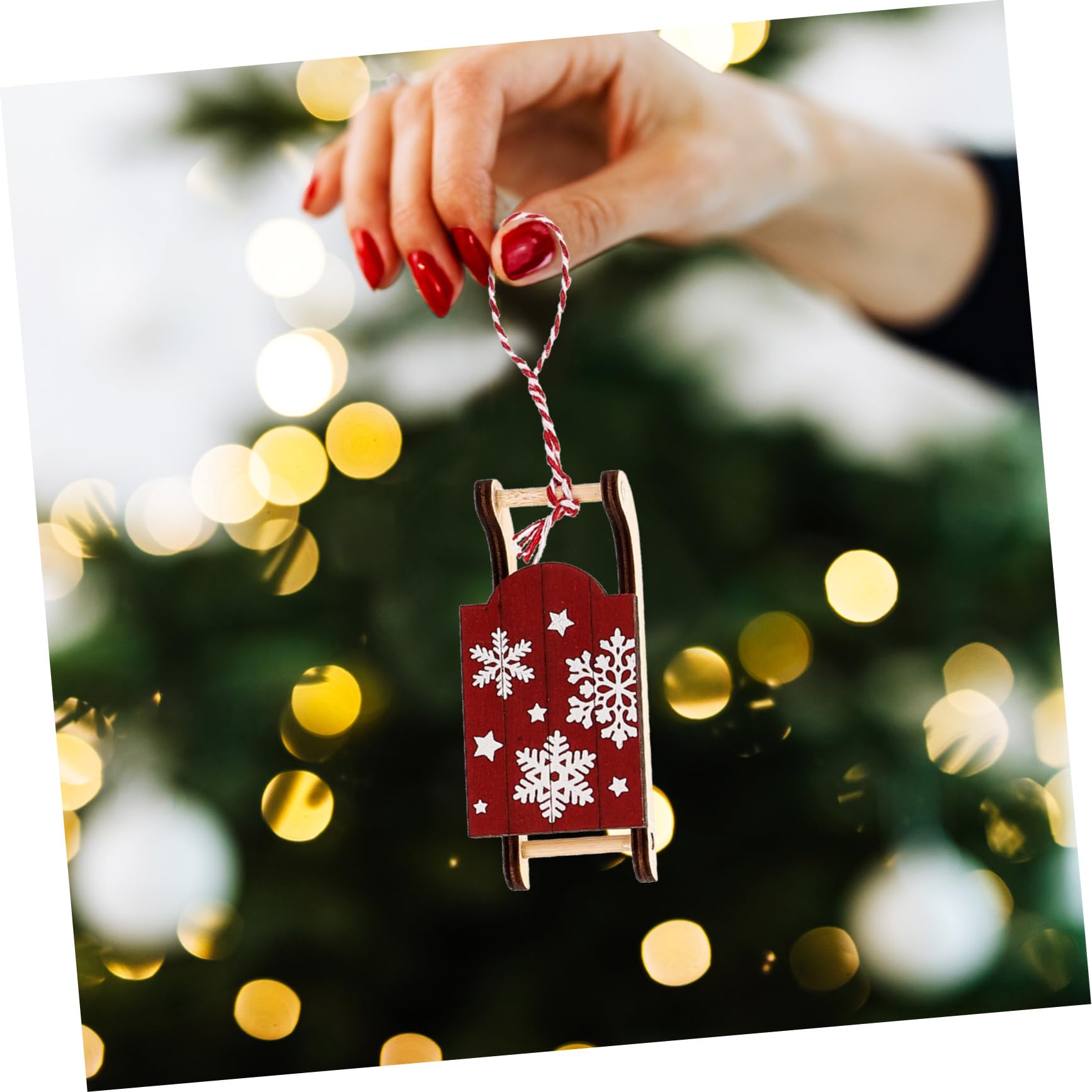 Cabilock 4 Juegos Suministros De Decoración Navideña Colgantes De Esquí. Decoraciones Navideñas Al Aire Arbol De Navidad Colgando Árbol De Navidad Brillo Felpa De Madera 6 Piezas * 4