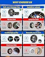 Vista 4 de Cadenas de nieve de ajuste automático, cadenas de neumáticos para automóviles, SUV, camionetas, ajuste automático de 1 minuto, ajuste rápido y fácil