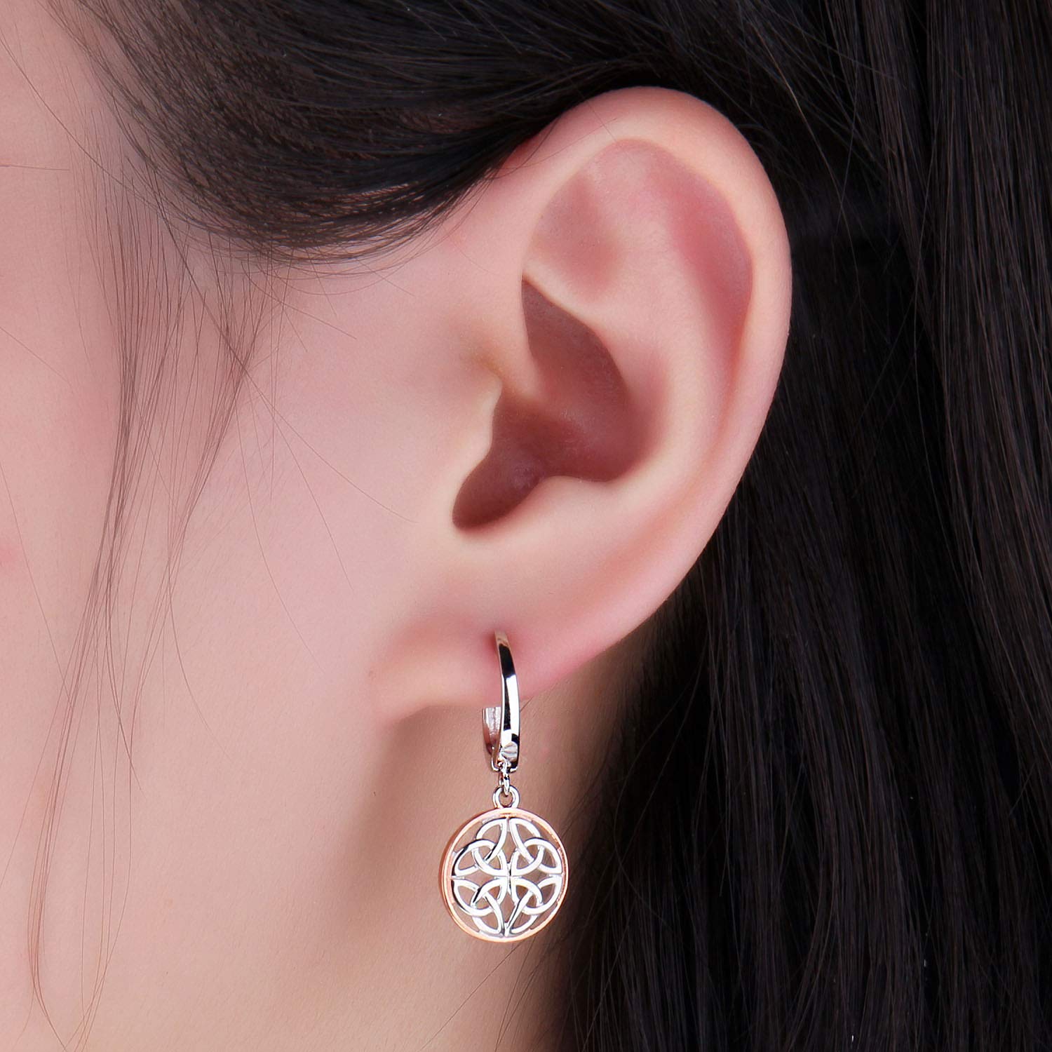 JewelryPalace Pendientes Aretes Nudos Celtas Huecos Plata de ley 925
