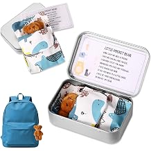 TOYMIS Little Pocket Bear Hug Set, Adorable Mini Plush Bears with Inspirational Card Sleeping Blanket & Iron Box for Friends Encouragement & Party Favor