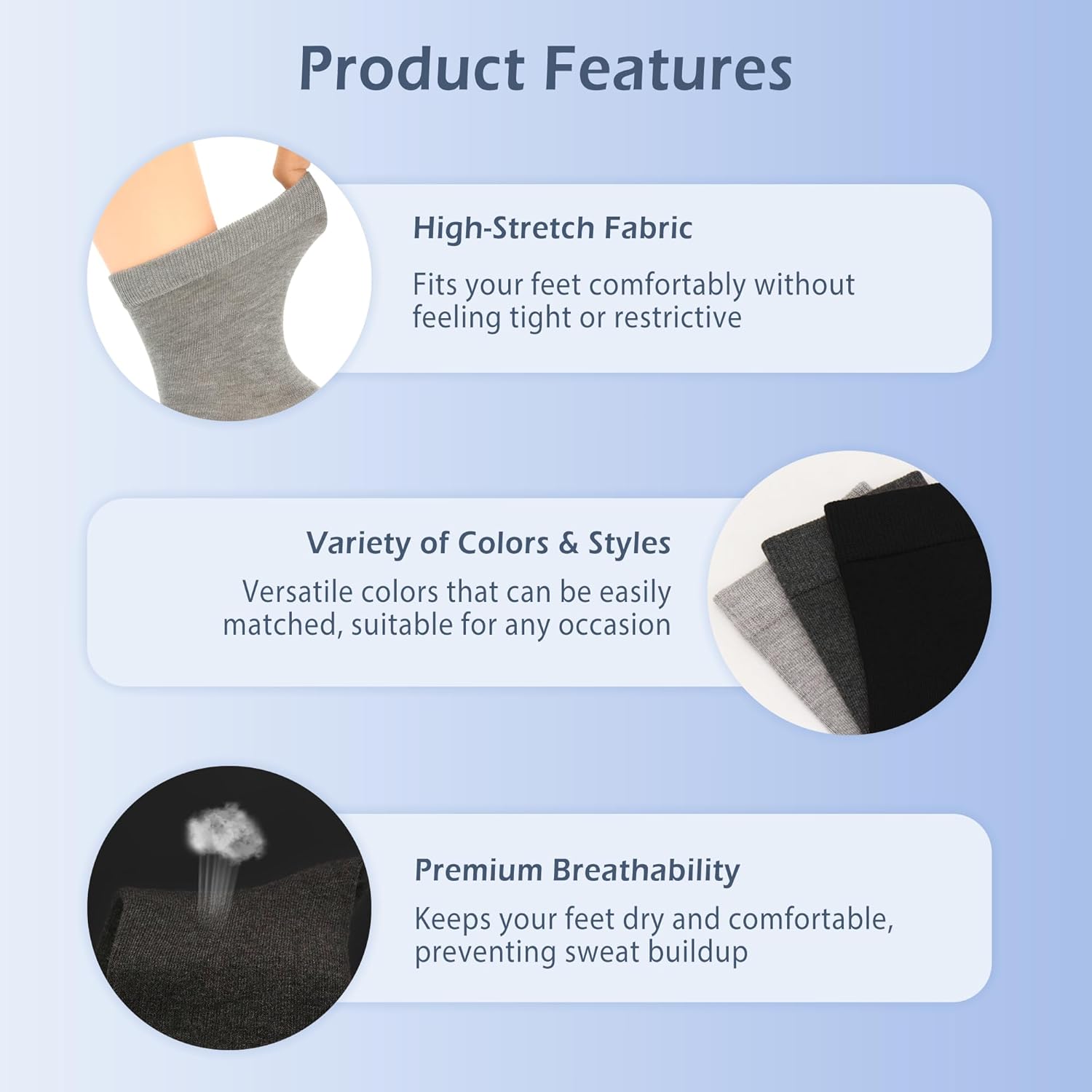 Womens Viscose Bamboo Crew Socks Thin Casual Ultra Soft Colorful Above Ankle Socks Breathable Comfortable 3/6 Pairs - Image 3