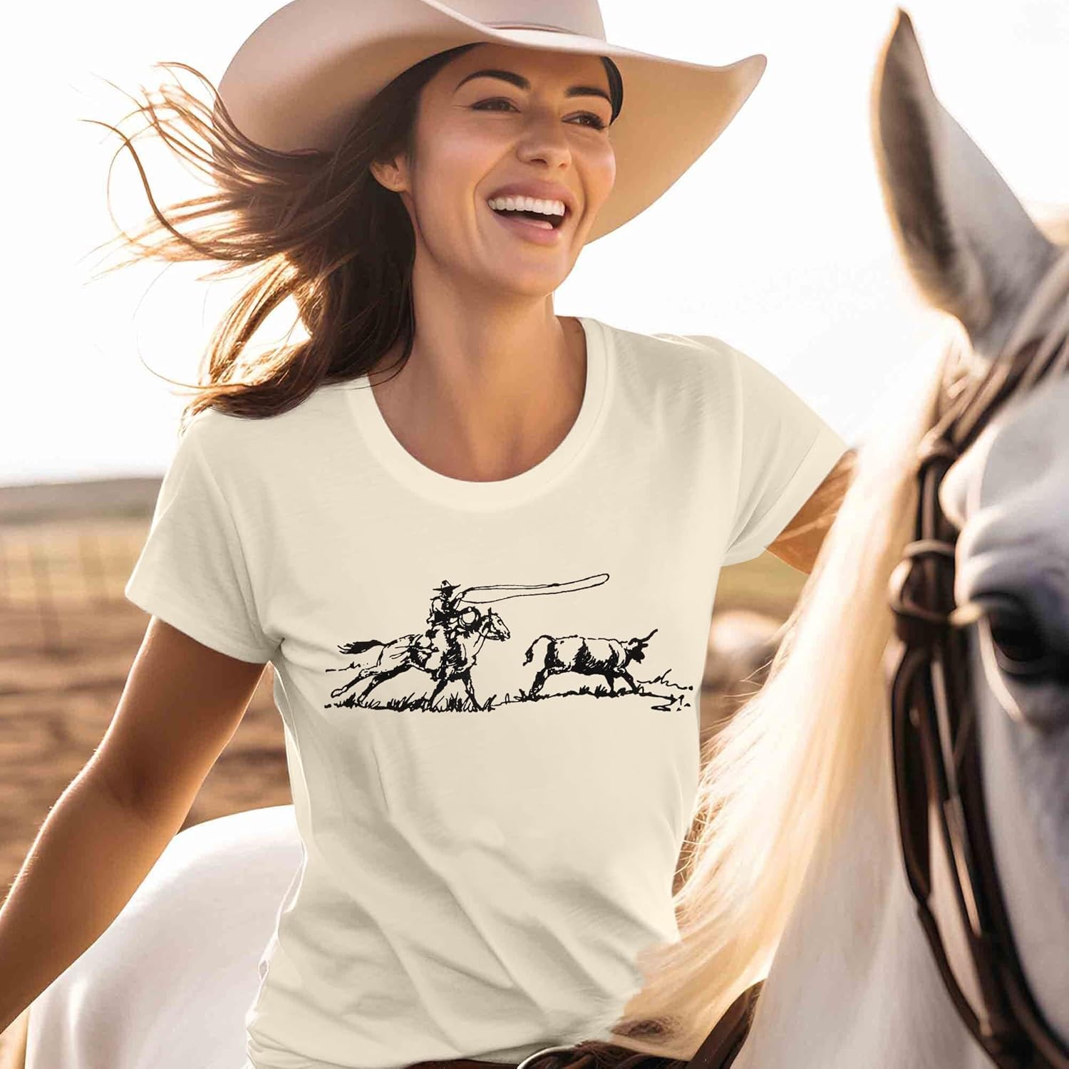 Retro Rodeo Shirt Women Cowgirl Bleached T Shirt Western Cowboy Rodeo Outfit Country Music Tee Short Sleeve Top - Image 3