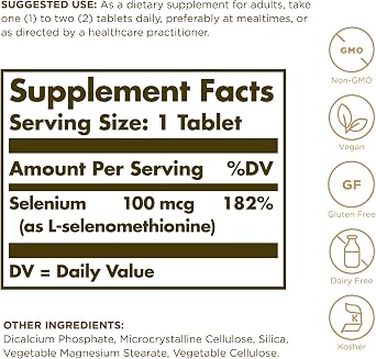 Solgar Selenium 100mcg 100 Tablets