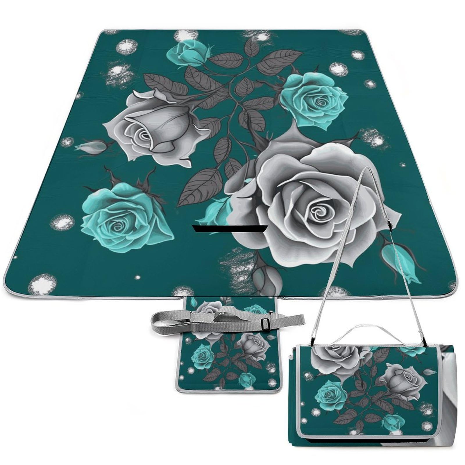Couverture de plage imperméable et tapis de voyage pour randonnée sur pelouse 147 x 147 cm