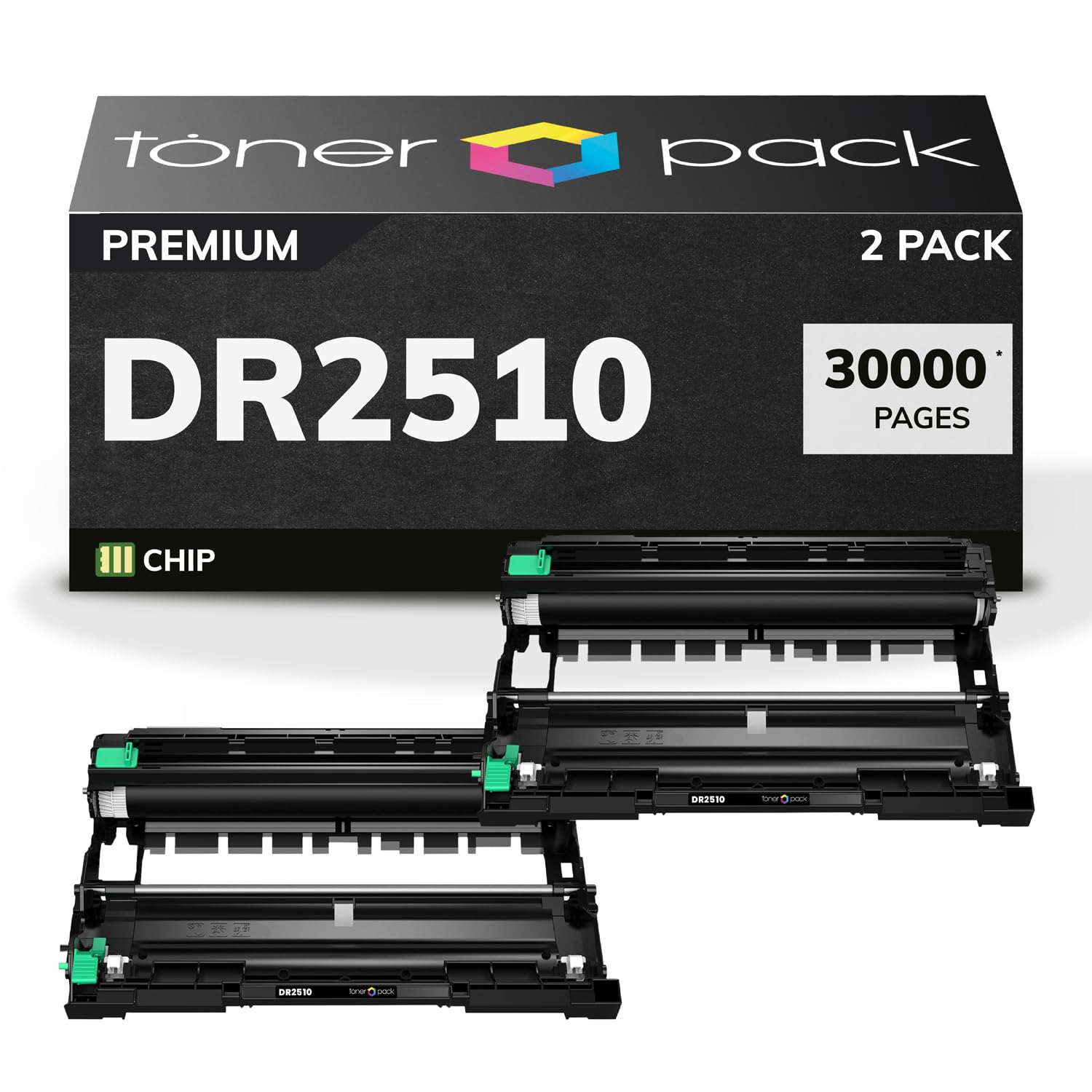 TONER PACK DR2510 Tambor de Imagen Compatible para Brother DR-2510 HL-L2445DW HL-L2400DW DCP-L2660DW DCP-2627DW MFC-L2800DW MFC-L2860DWE (2 Unidades)