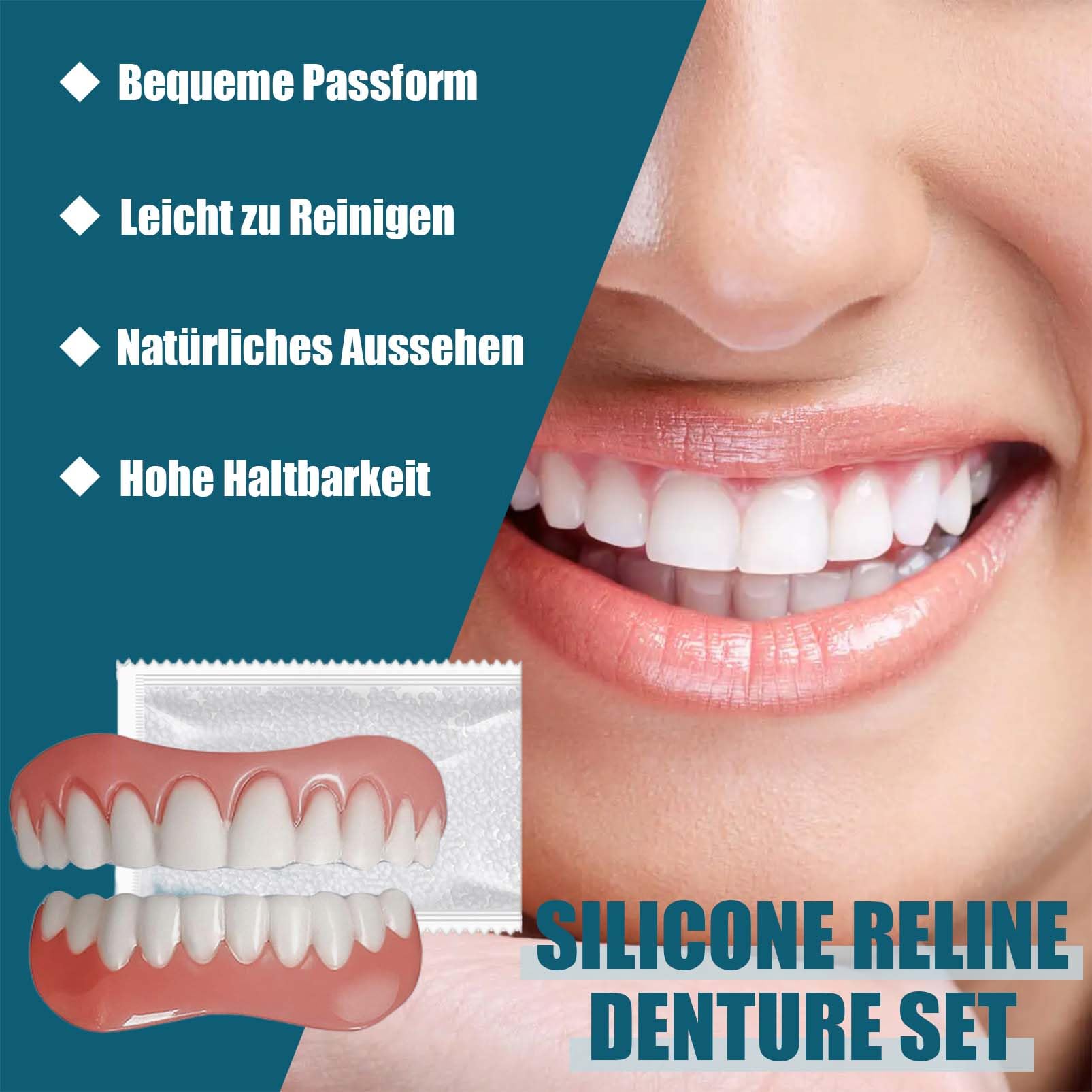 Silikowe i kosmetyczne protezy, tymczasowe protezy, zestaw Denture Reline Kit