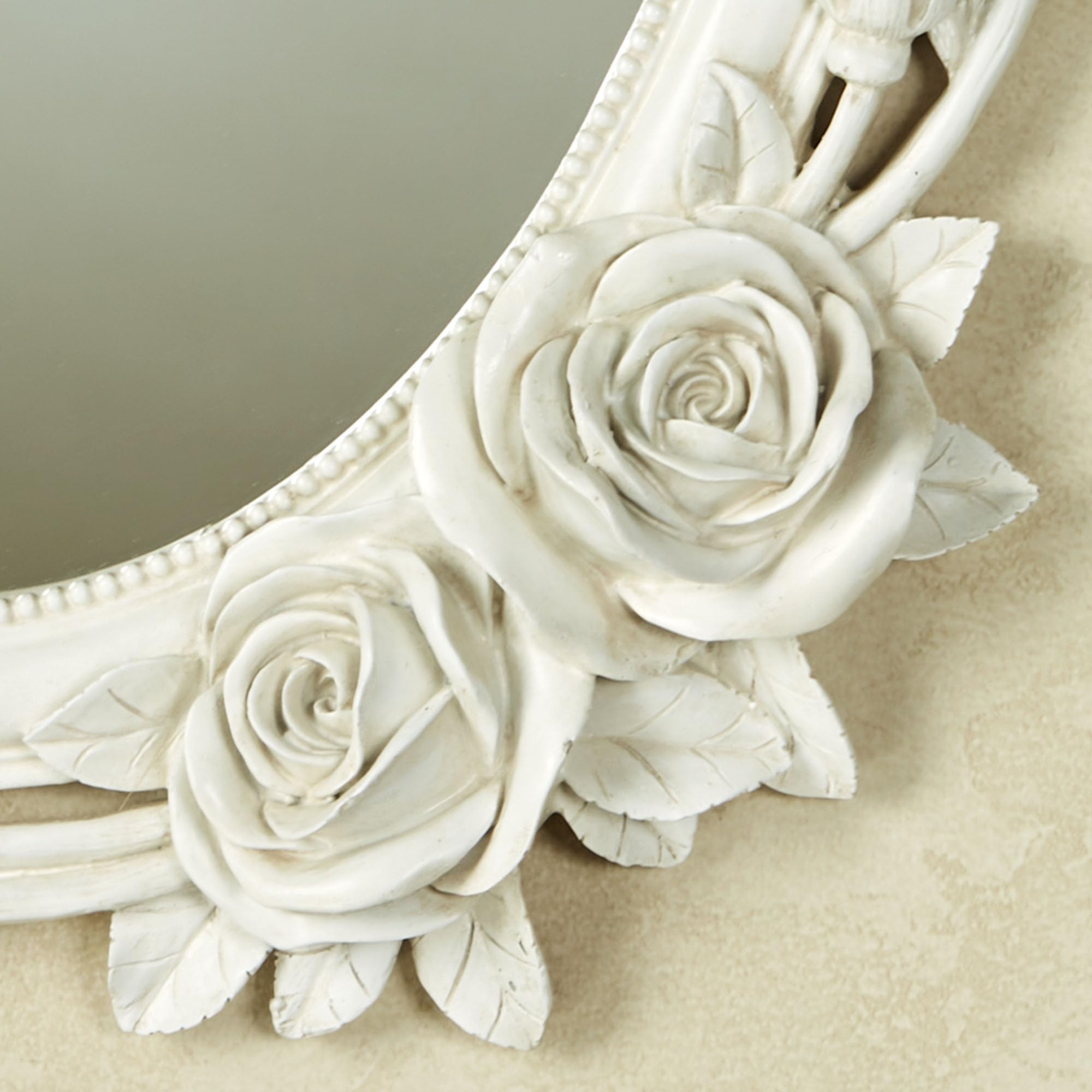 Amazon.com: Touch of Class Rose Melody Antique White Wall Mirror