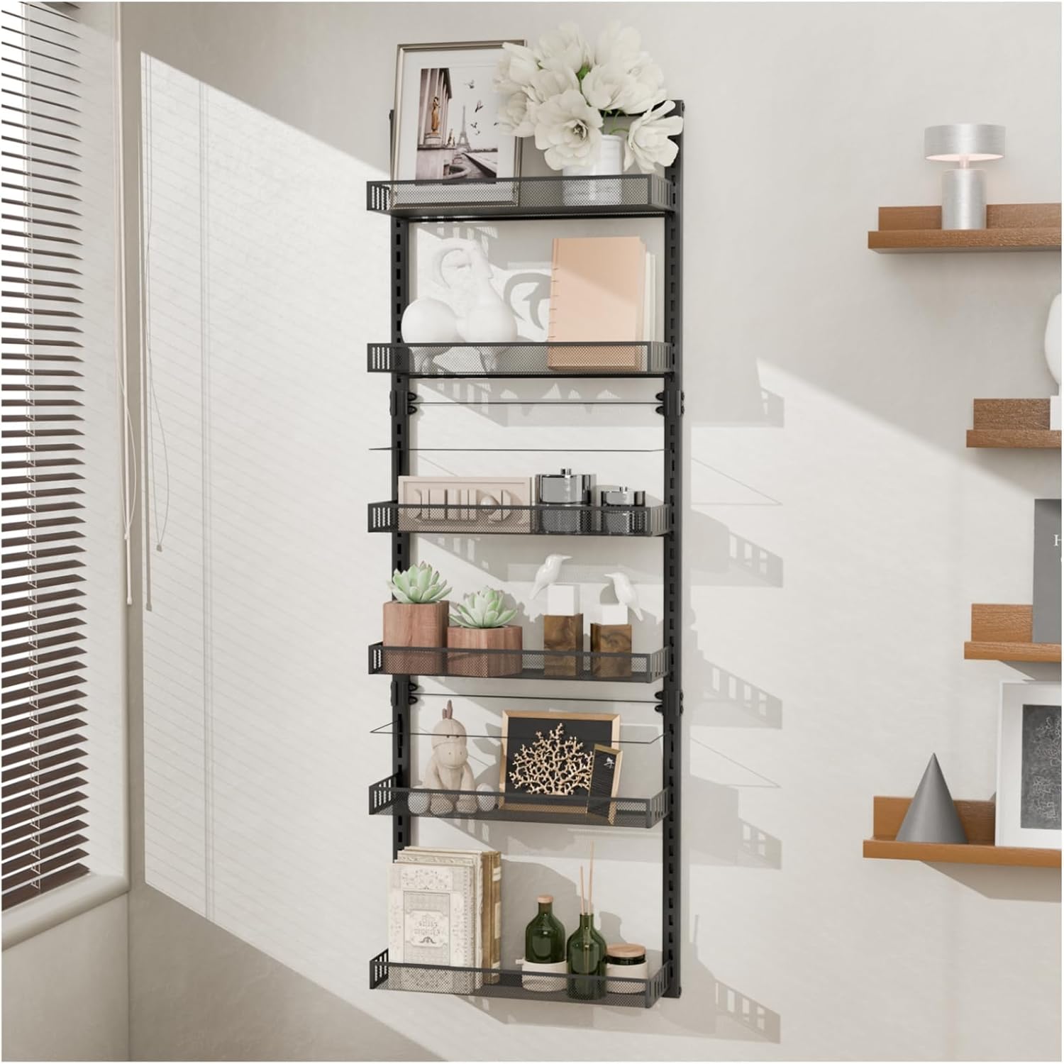 Wall Mounted Spice Rack Over the Door Pantry Organizer 6 Tier Large Wire Baskets Set Kitchen Bathroom Heavy-Duty Metal Adjustable Shower Caddy Storage shelves 50″ H x 6″ D x 17″ W Wall Mounted Spice Rack Over the Door Pantry Organizer 6 Tier Large Wire Baskets Set Kitchen Bathroom Heavy-Duty Metal Adjustable Shower Caddy Storage shelves 50″ H x 6″ D x 17″ W