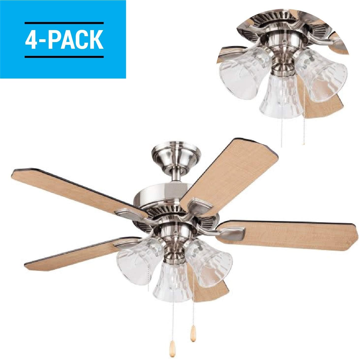 Ceiling Fan Light Covers, Glass Replacement Shades for Ceiling Fans, and Light Fixtures, Bell Shape Clear Glass with Decorative Hammered Finish. Hight 4.75” – Width 4.9” – Opening Fitter Size 2.25”.