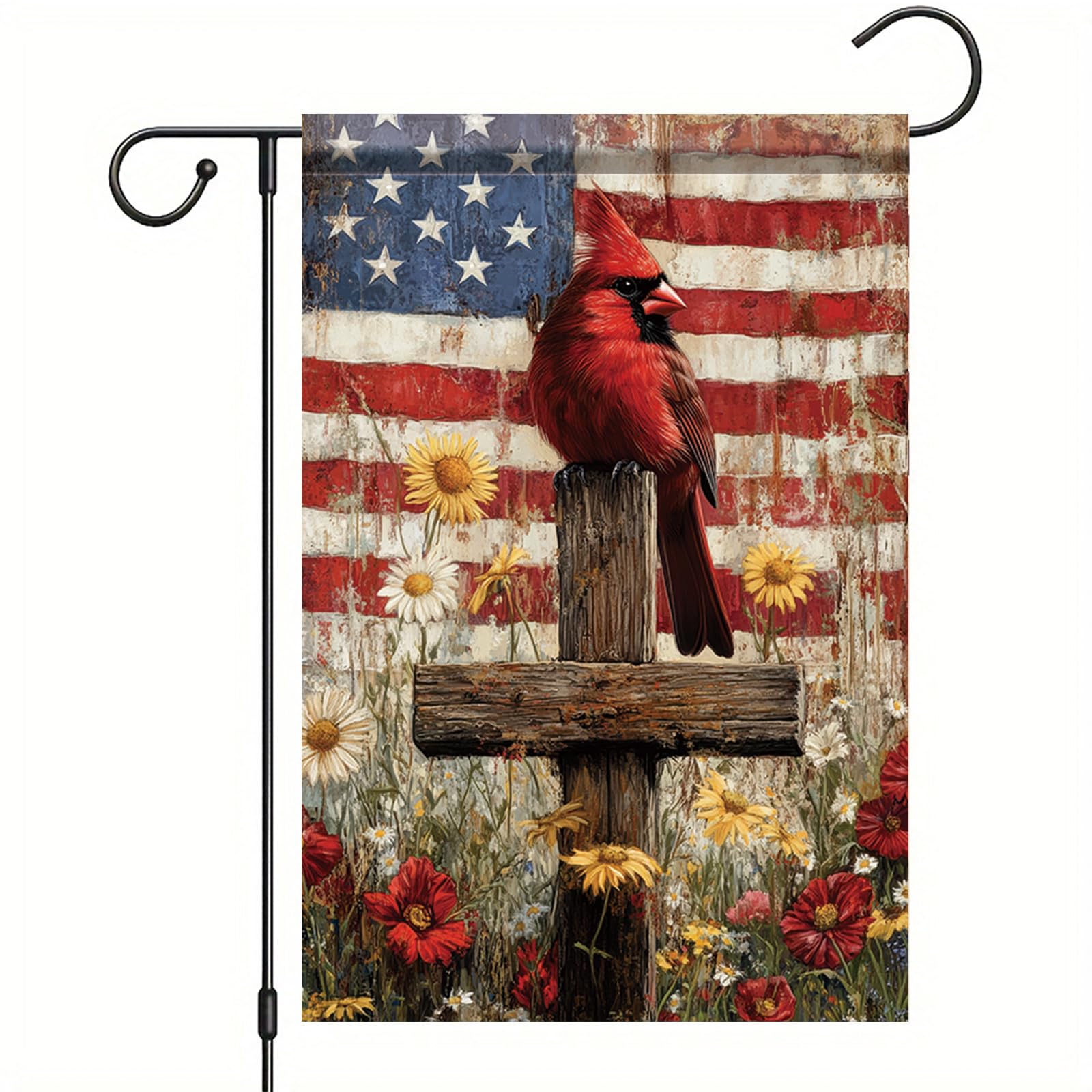 Amazon.com : Starlit Patio 4th of July Cardinal Bird Garden Flag