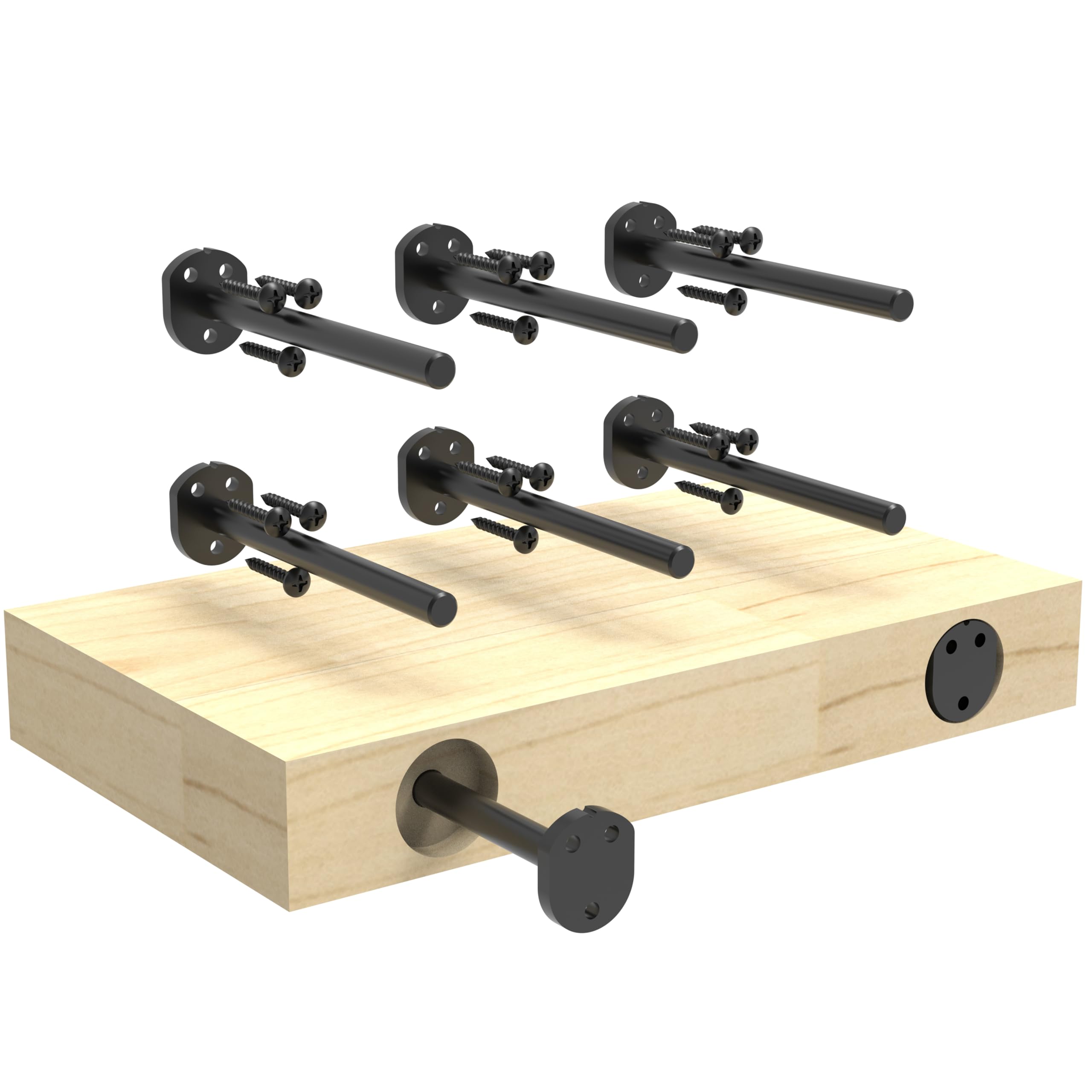 Floating Shelf Bracket (1/4" Thick,Flush-to-Wall Hidden Heavy Duty Brackets for Wood Shelves，Solid Steel Invisible Shelf Support,,Seamless Blind Design for Kitchen, Study&DIY 10 Inch Black-image-47