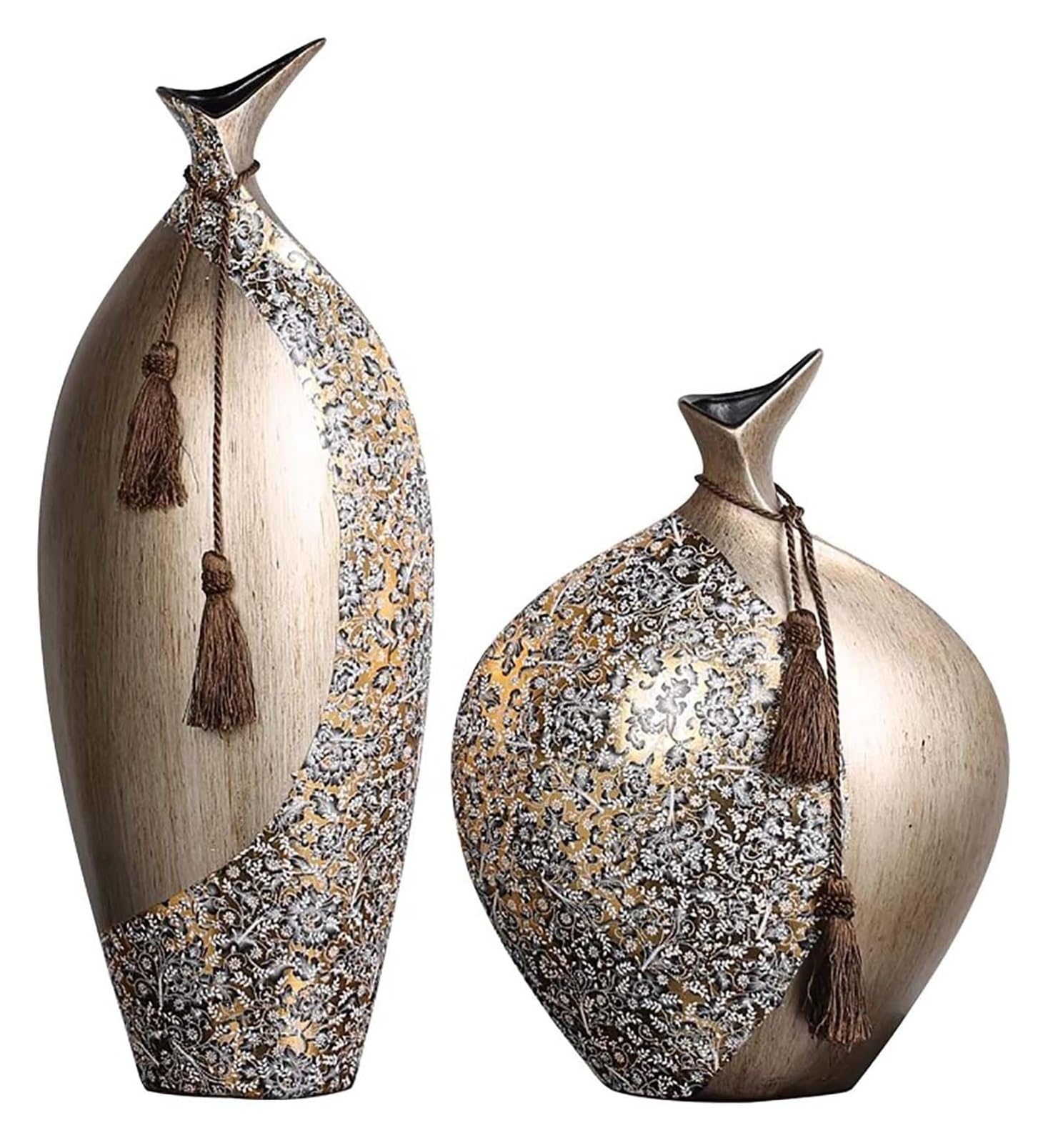 SnamicE Vase Tabletop Ceramic Vase Set of 2 Autumn Flower Bottle Floor Dried Flowers for Large Small Vase Flower Vases China Style Vessel Decor,
