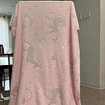 Glow in The Dark Unicorn Throw Blanket for Kids,Pink Plush Unicorn Blanket 40x55in,All Season Soft Cozy Sofa Flannel Throws Fuzzy Fleece Throw Blanket for Bed Couch Girls Toddles,40x55in