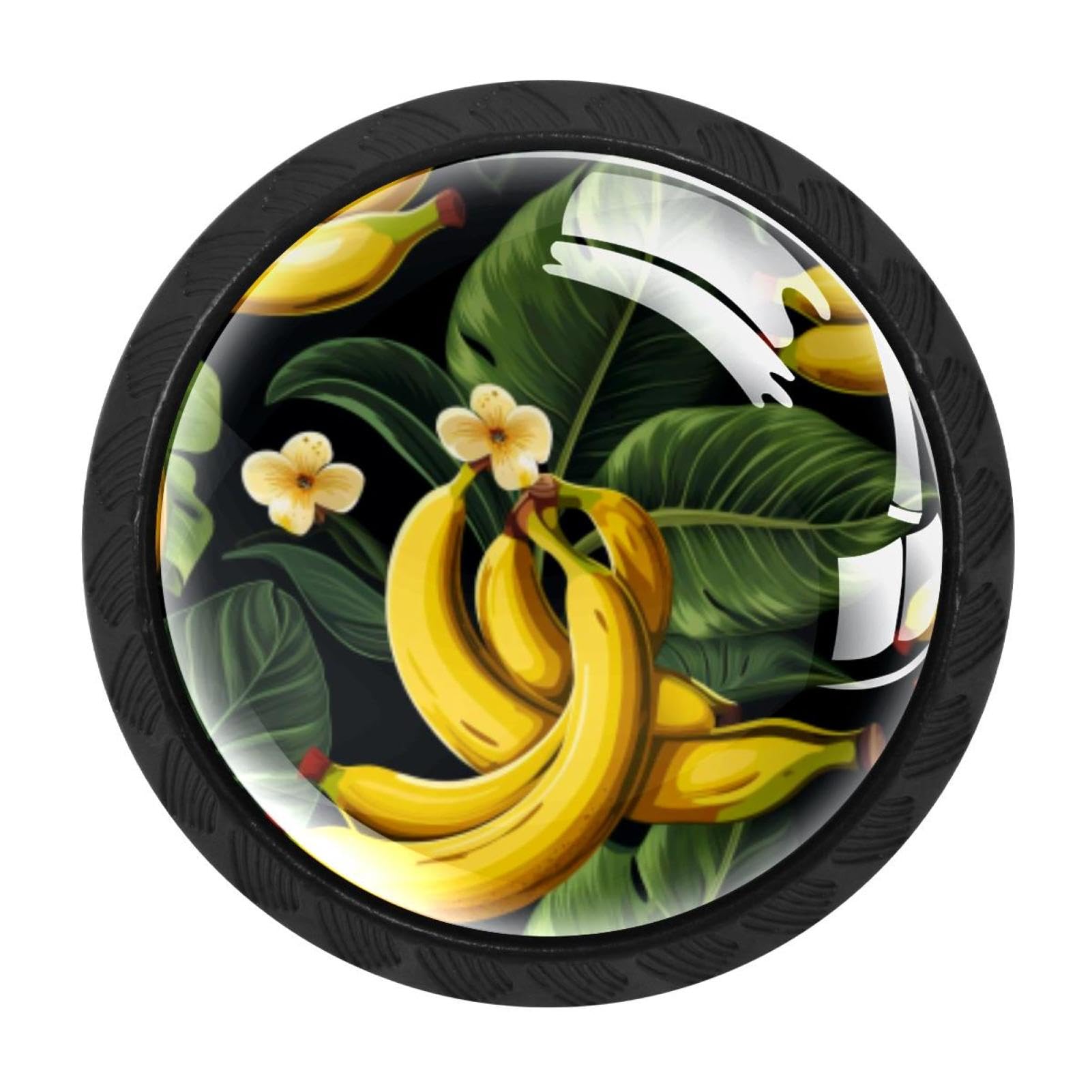 CHENZZZZ 4 Pieces Banana Drawer Knobs, 35mm Black Cabinet Knobs, Drawer Pulls and Knobs, Dresser Drawer Knobs, Cabinet Hardware Kitchen Cabinet Knobs