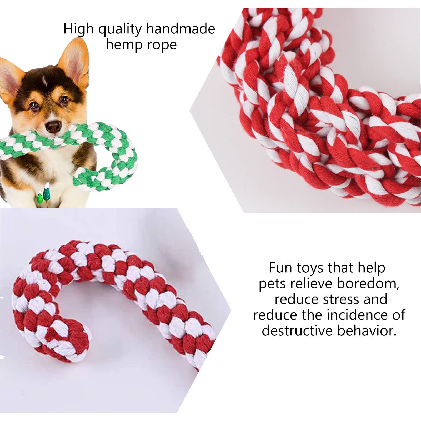 14 Giocattoli Di Corda Per Cani - Cotone Resistente Con Nodi Puliscidenti - Foto 2