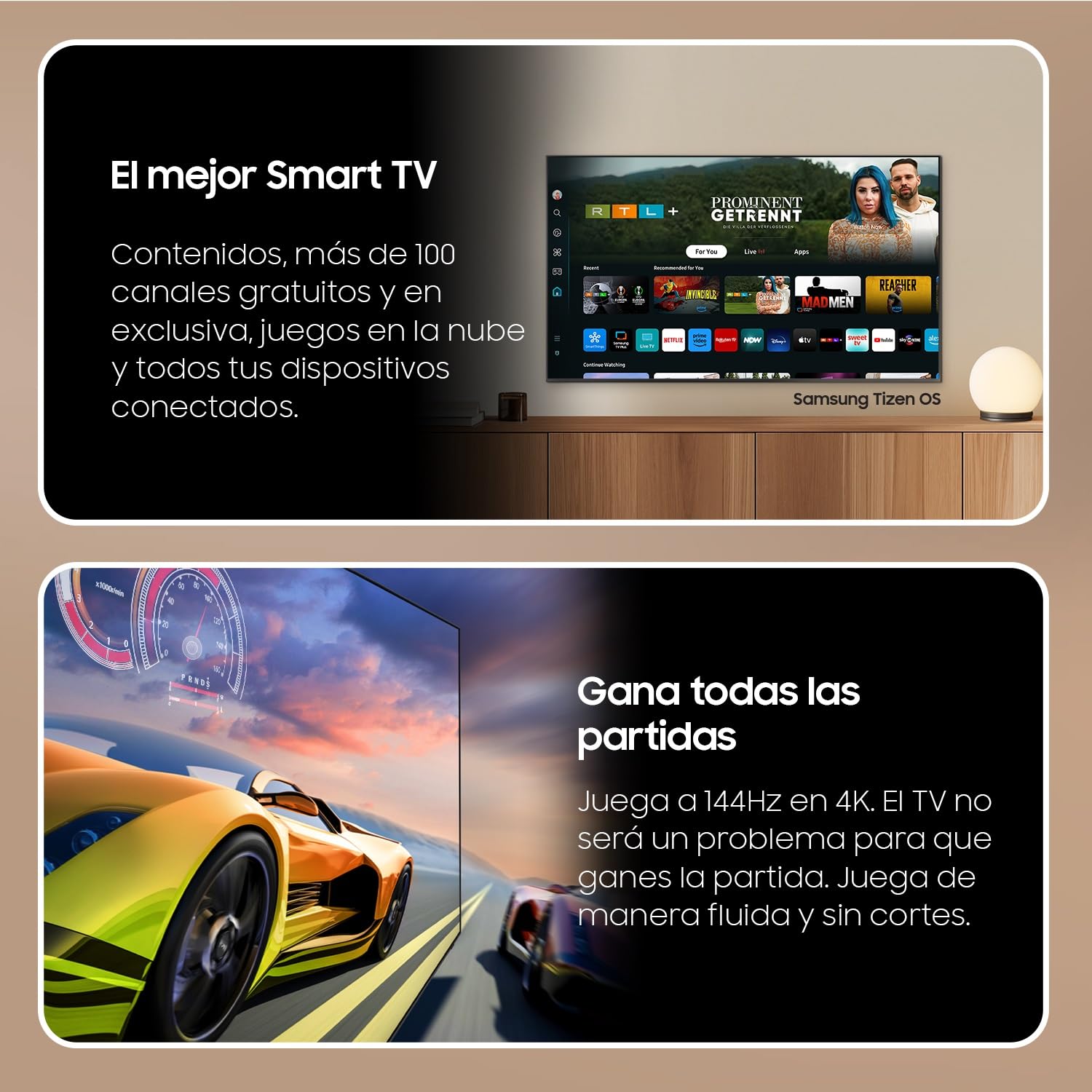 Samsung TV OLED 4K 2024 48S93D Smart TV de 48" con más Brillo y Contraste, un Sonido de Cine, el Mejor Smart TV y GANA Todas Las partidas con Motion Xcelerator 144Hz