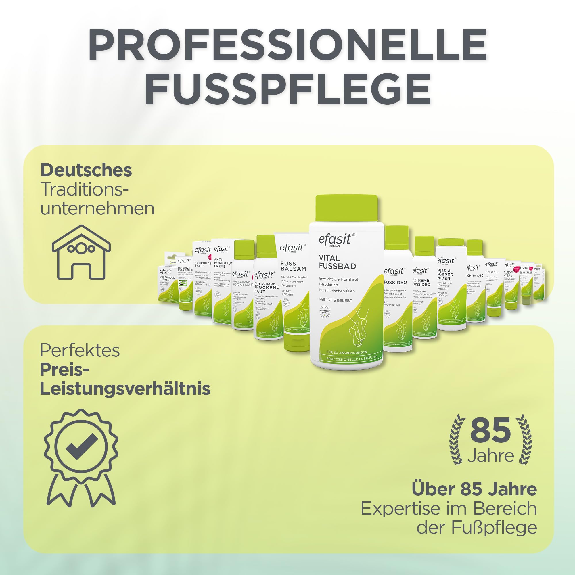 efasit Espuma para pies con 15% de urea, apto para diabéticos, vegano, 125 ml