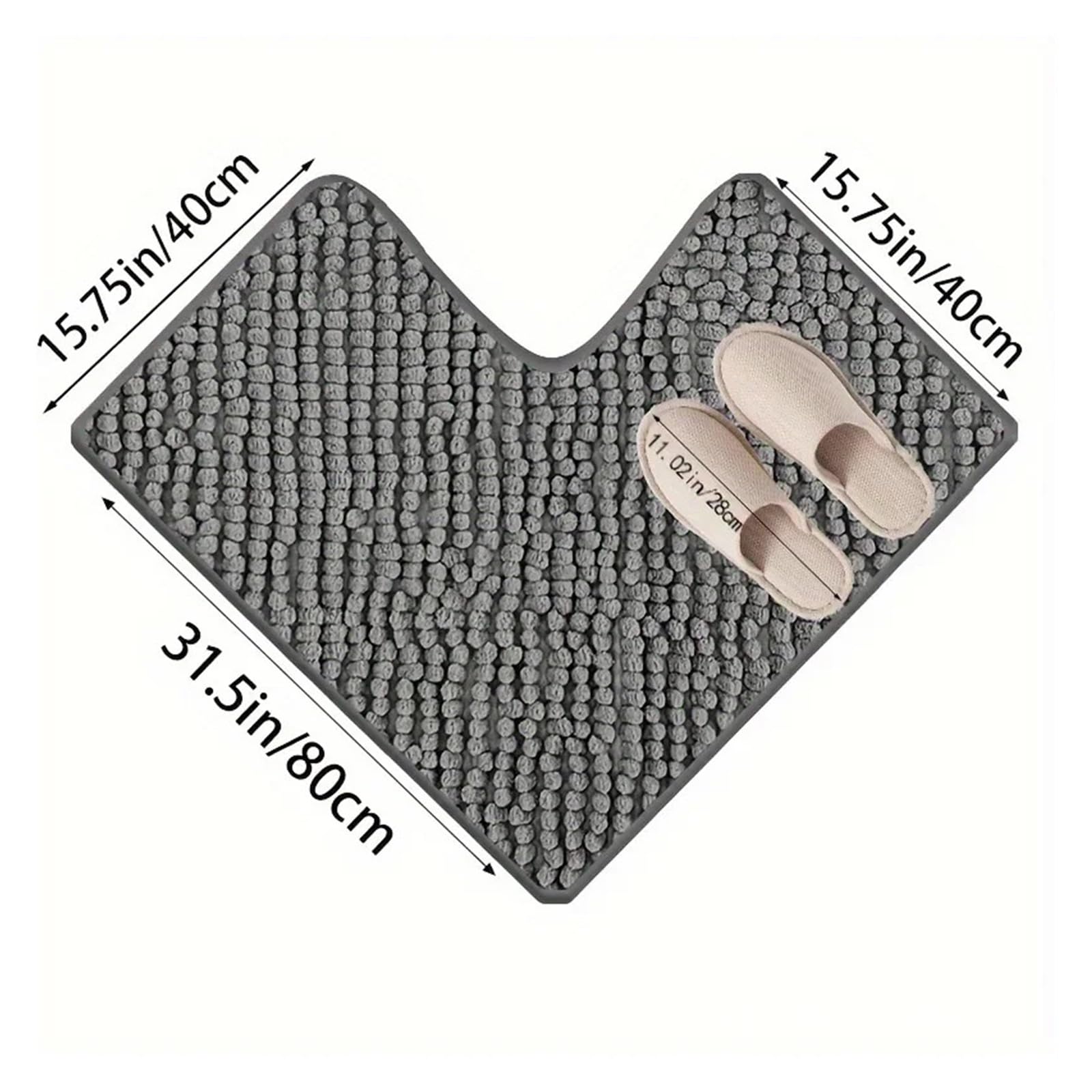 Tappeto Da Bagno A Forma Di L Tappetini da bagno a forma di L in cotone tinta unita, tappetino assorbente antiscivolo for il, tappeto for la casa(Apricot)