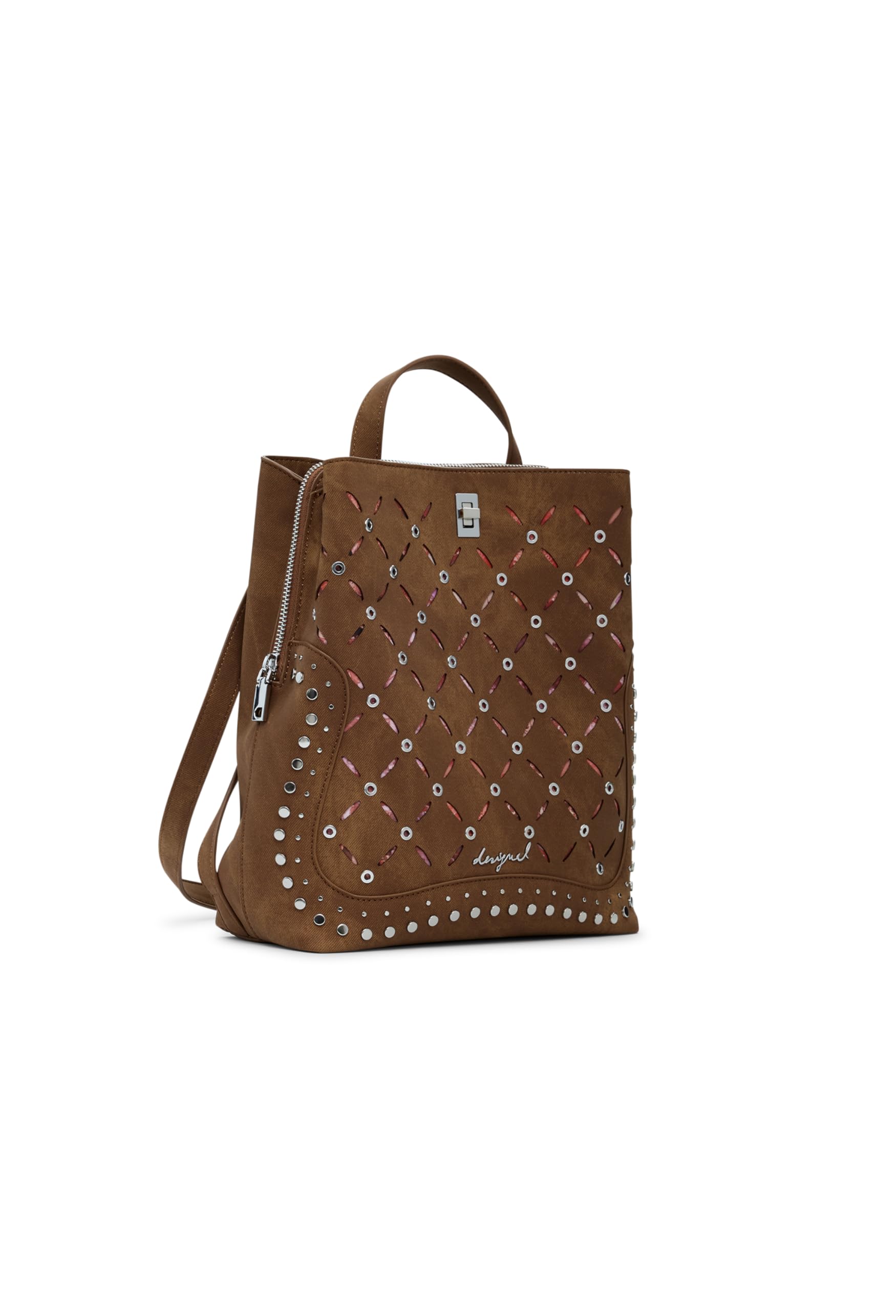 Desigual leisure backpack Yankee Metal Patch Sumy Mini Backpack Camel brown