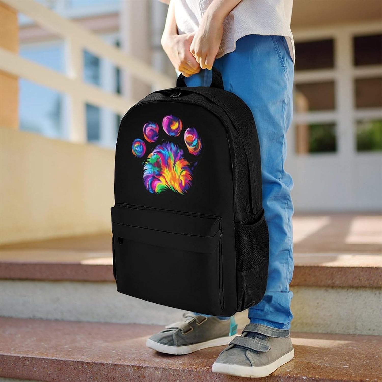 Tie Dye Dog Paw Laptop Backpack for Men Women Fashion Computer Bag Business Travel Daypack