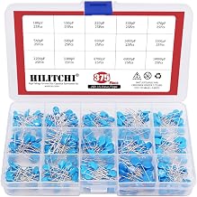 Hilitchi 375-Piece [2KV 100pF - 10000pF] DIP High Voltage Ceramic Capacitor Assortment Kit - 15 Value