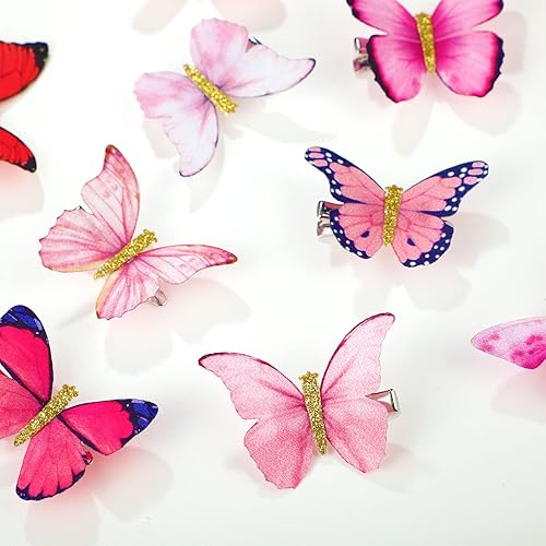 Miniatura 5 de Boao 18 pinzas para el cabello de mariposa con purpurina para niñas, adolescentes y mujeres, accesorios para el cabello (estilo vintage)