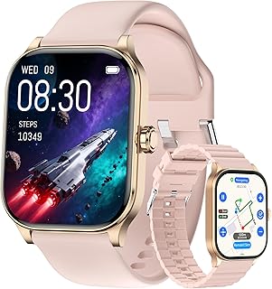 Odsslgw Smart Watch for Women Men with Text and Call, 2025 New AI Smartwatches with Heart Rate/SpO2/Sleep/Stress Monitor, 100+ Sports Modes, GPS Fitness Watches Compatible with iOS/Android (Map, Pink)