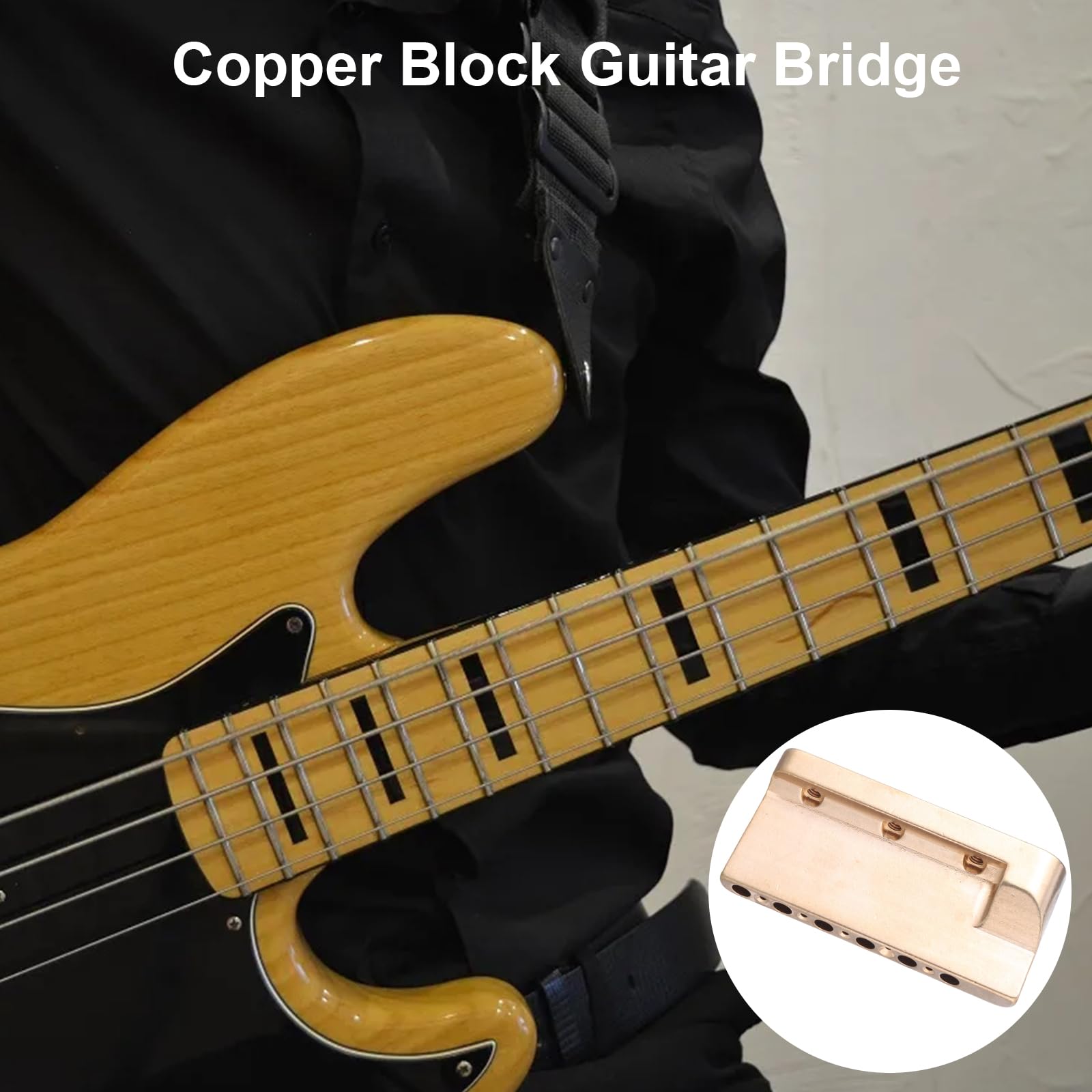 Gitara Tremolo Bridge Block Zamiennik Profesjonalna gitara elektryczna Mosiężny blok do mostu 6 mm Otwory Elektryczne Tremolo