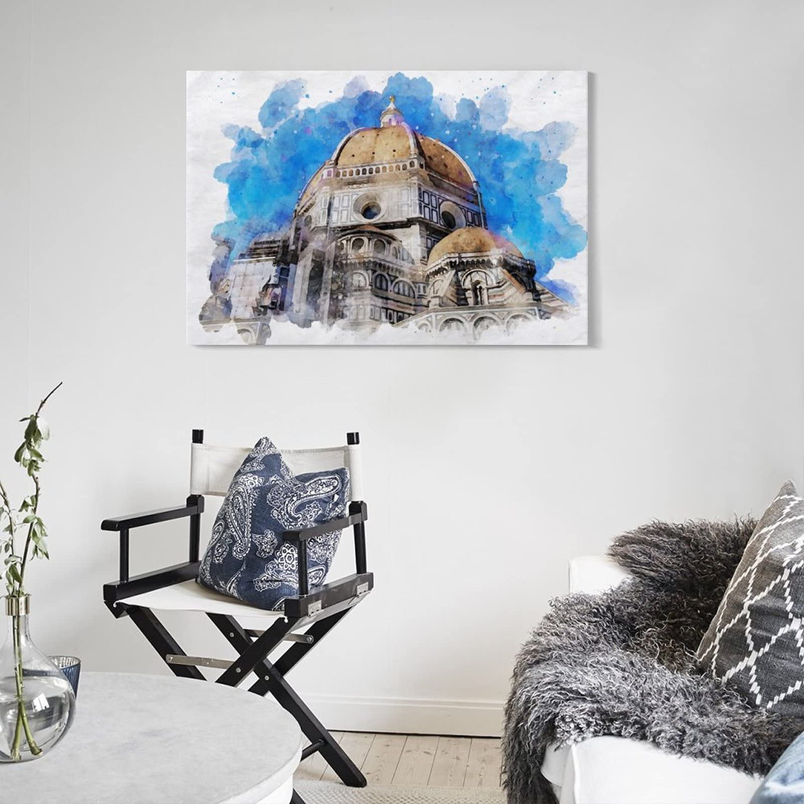 Amazon.co.jp: フィレンツェ大聖堂旅行シティビュー水彩インテリア