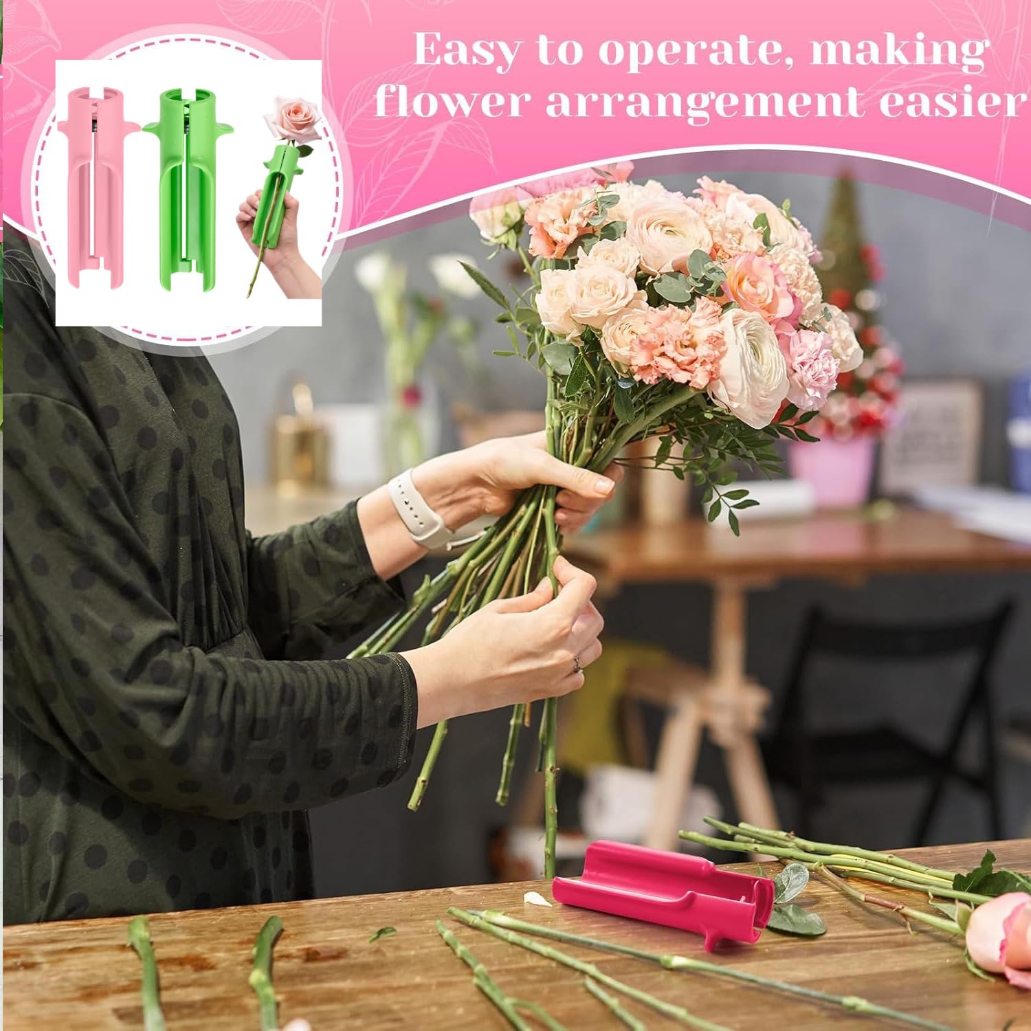 2 peladores de espinas de rosa, removedor de espinas de rosa, limpiador de flores, jardinería, adecuado para floristería profesional, hogar, bricolaje, trabajo profesional de jardinería