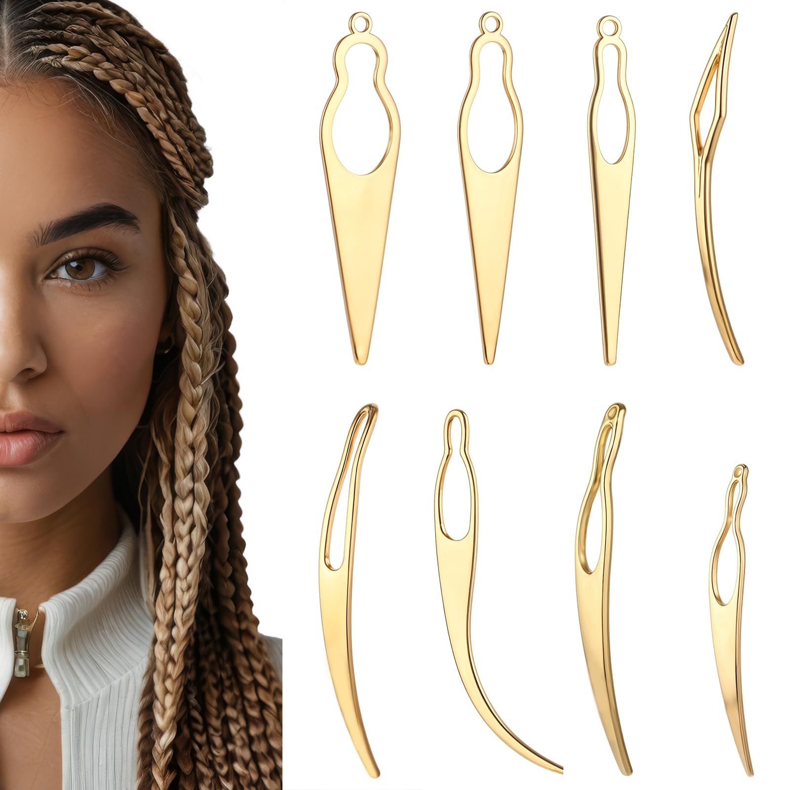 8 Pcs Interlocking Tool for Locs, Sisterlock Retighten Tool, Dreadlock Crochet Needle for Maintaining Dreadlocks & Hair Extensions