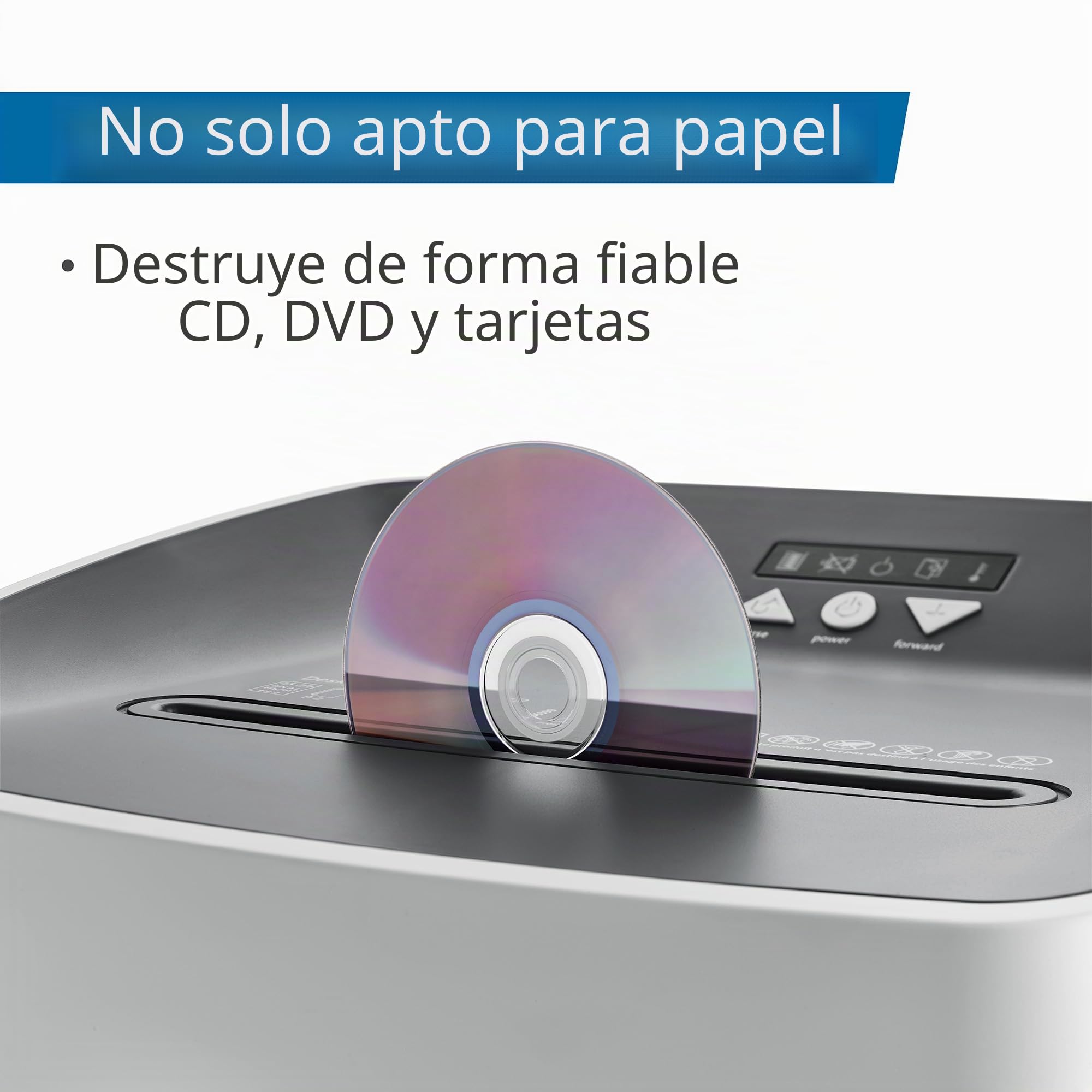 Dahle Deskside 404P - Trituradora de Papel (40 L, Nivel de Seguridad P-4, Resistente Laminado de Acero, sin Aceite ni Mantenimiento, 19-21 Hojas)