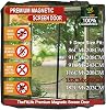 TheFitLife Magnetic Fly Screens for Doors - Heavy Duty Mesh Curtain with Full Frame Hook and Loop Powerful Magnets That Snap Shut Automatically