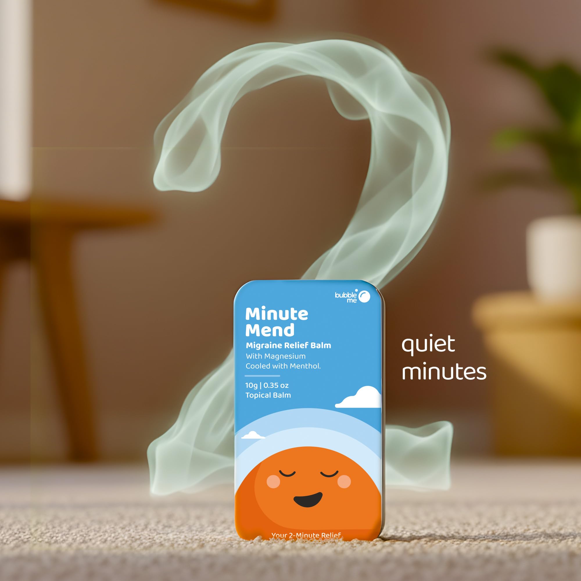 Bubble me Minute Mend Magnesium Balm | Peppermint Eucalyptus Chamomile | Migraine Headache Relief | 10g - Image 2 thumbnail