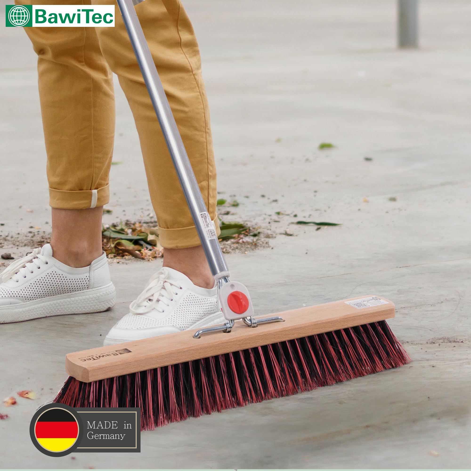 Profi Besen ArengaMix 40cm mit 4-Loch-System Alustiel Stiel Straßenbesen
