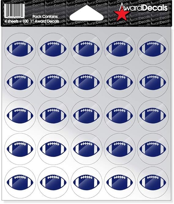 Award Decals Football Helmet Award Decals (100 Stickers) (Royal Blue on Clear