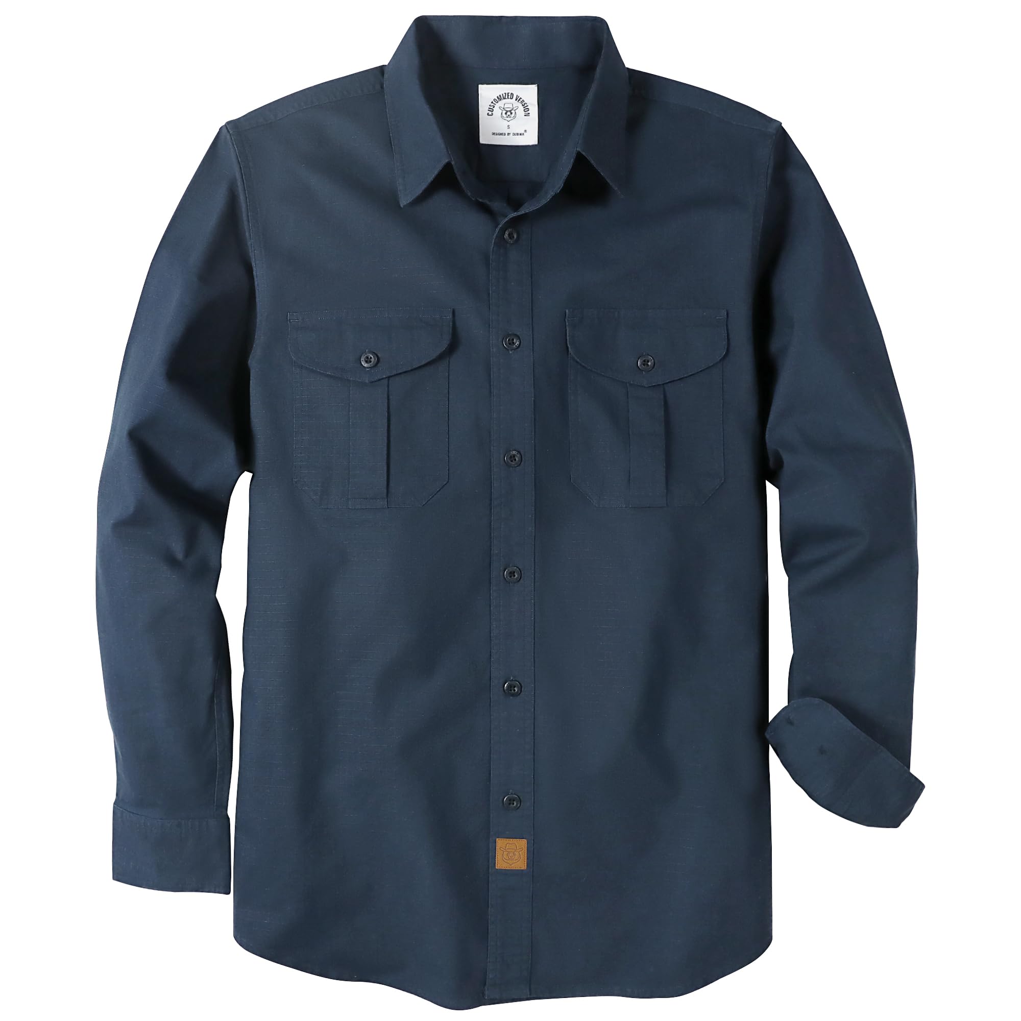 Dubinik® Canvas Long Sleeve Shirts for Men Button Up Work Shirt