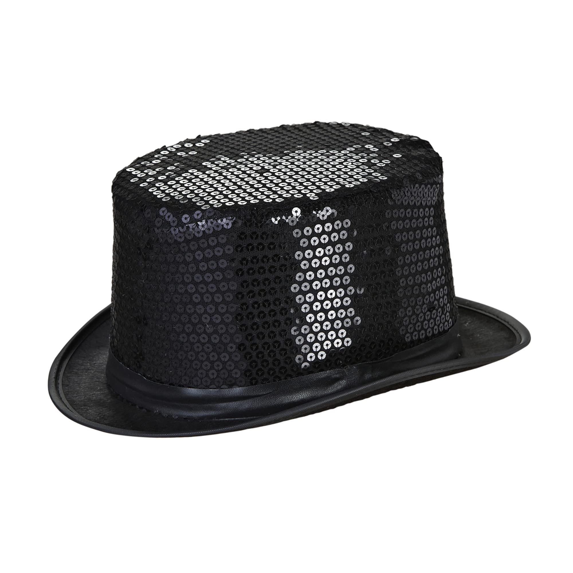 Rubies Sequin Top Hat With Outline For Adults Black