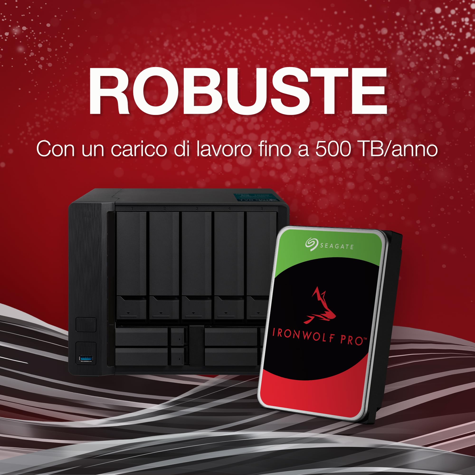 Seagate IronWolf Pro 24 TB, Unità disco interna NAS, 3.5 Inch, 7200 U/Min, CMR, 256 MB Cache, SATA 6 GB/S, incl. 3 Anni Rescue Service, Modellno.: ST24000NT002