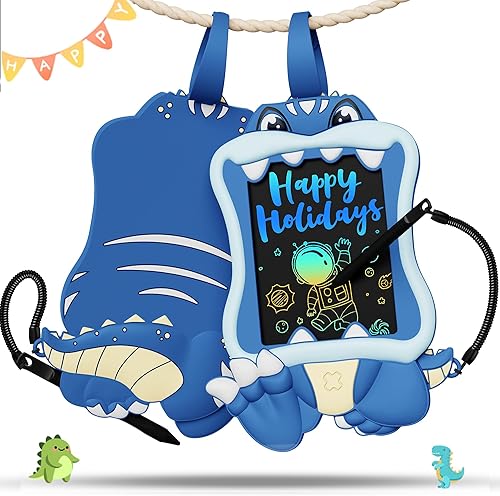bravokids Juguetes de dinosaurio para niños, juguetes para niños, mochila de 4.5 pulgadas, tablero de escritura para dibujar, tablero de dibujo para